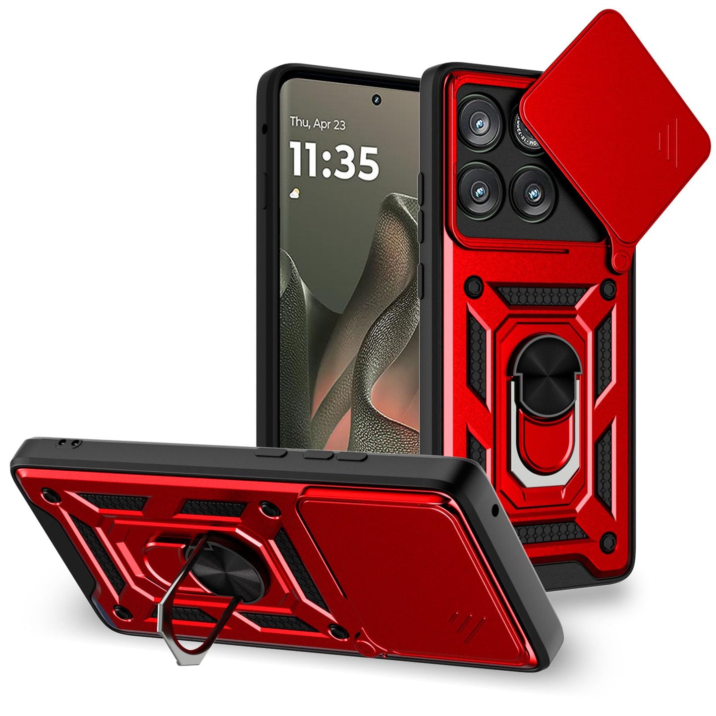 for Moto G Stylus 2025 Case: with 2PC Screen Protector,Sliding Camera Cover and Multi Angle Stand for Motorola Moto G Stylus 5G 2025 Case,Blue