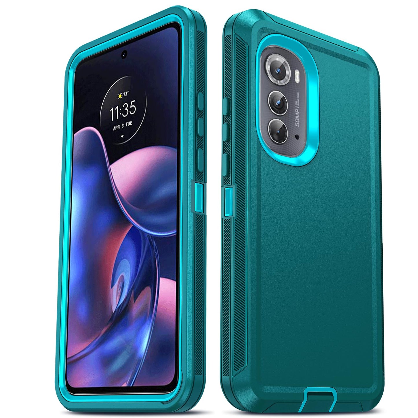 LeYi for Motorola-Edge-2024 Case: Moto Edge-2024 Cover【NOT FIT Edge 50/ G 5G 2024】 3 in 1 Rugged, Military Grade Dust Drop Shockproof Protective Cell Phone Android Funda para Edge2024 6.6", Teal