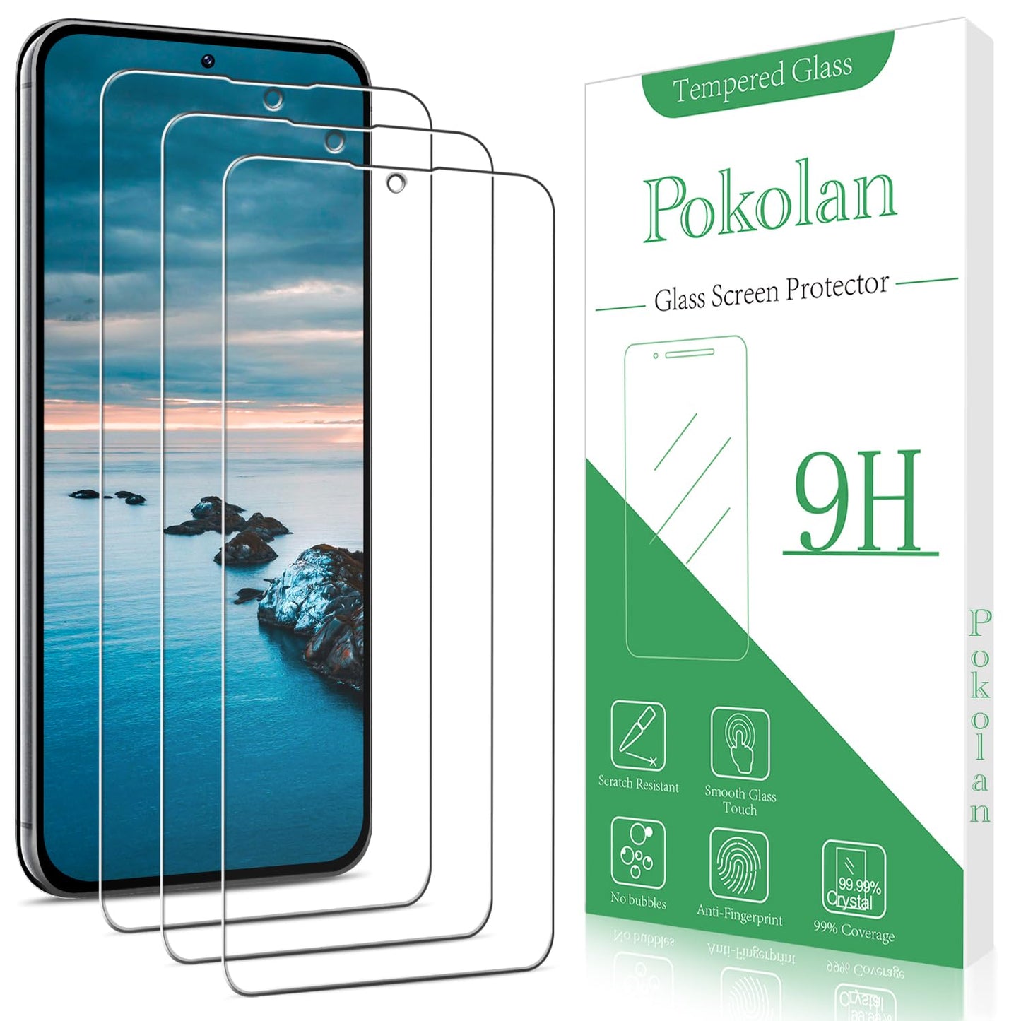 Pokolan [3 Pack Privacy Screen Protector for Samsung Galaxy S23 FE 5G Anti Spy Private Tempered Glass, Anti-Scratch, Bubble Free