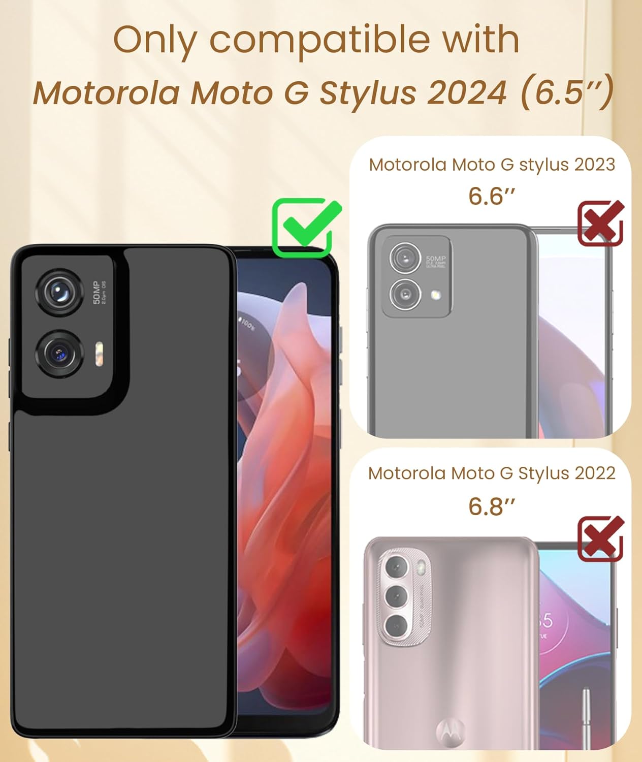 Dretal for Moto G Stylus 5G 2024 Case, 2X Screen Protector, 360° Rotatable Ring Holder Magnetic Kickstand,Plated Gold Edge Slim Soft TPU Protective Cover for Motorola G Stylus 5G (Purple)