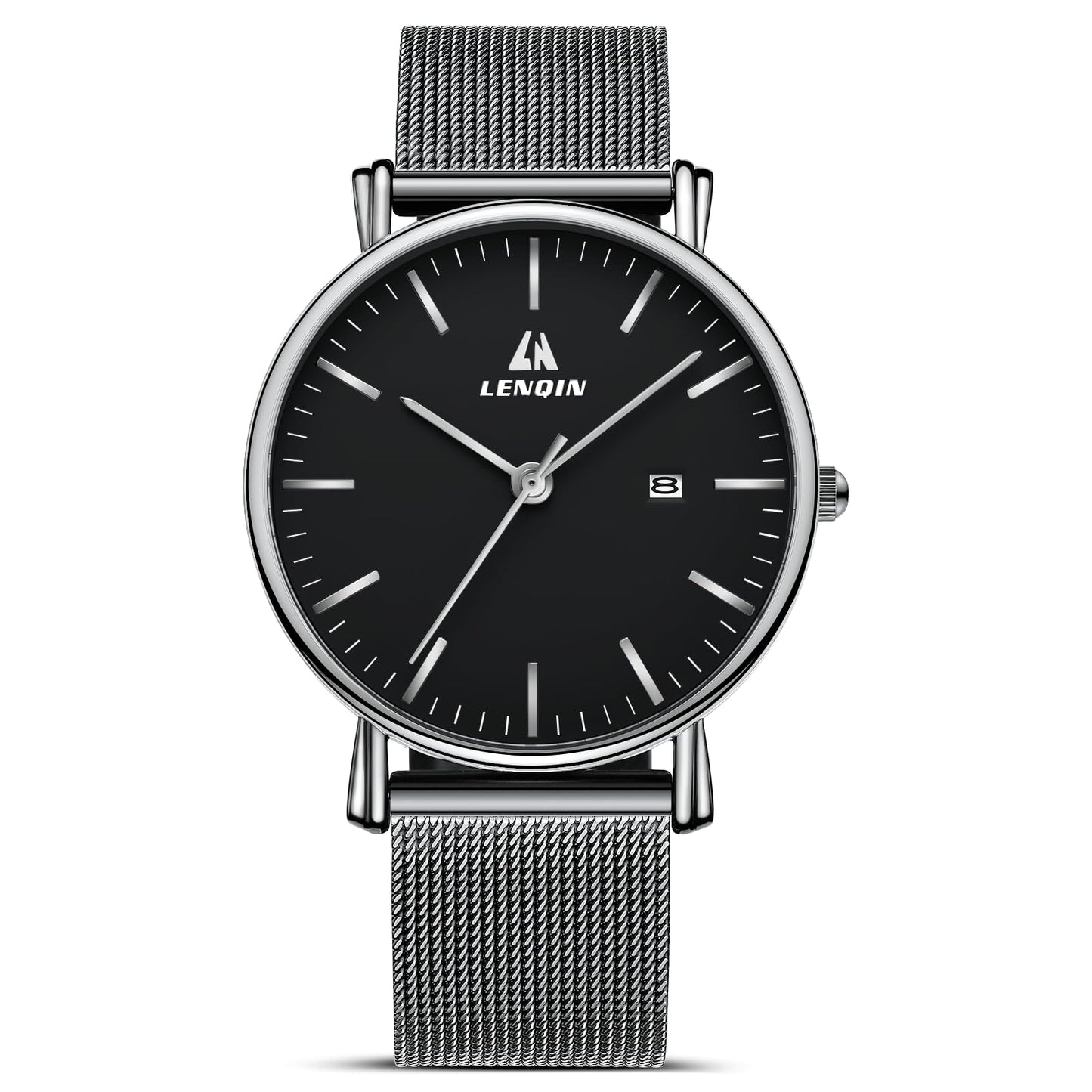 LN LENQIN Mens Watches Waterproof Stainless Steel Watch for Men Analog Quartz Fashion Business Designer Wristwatch