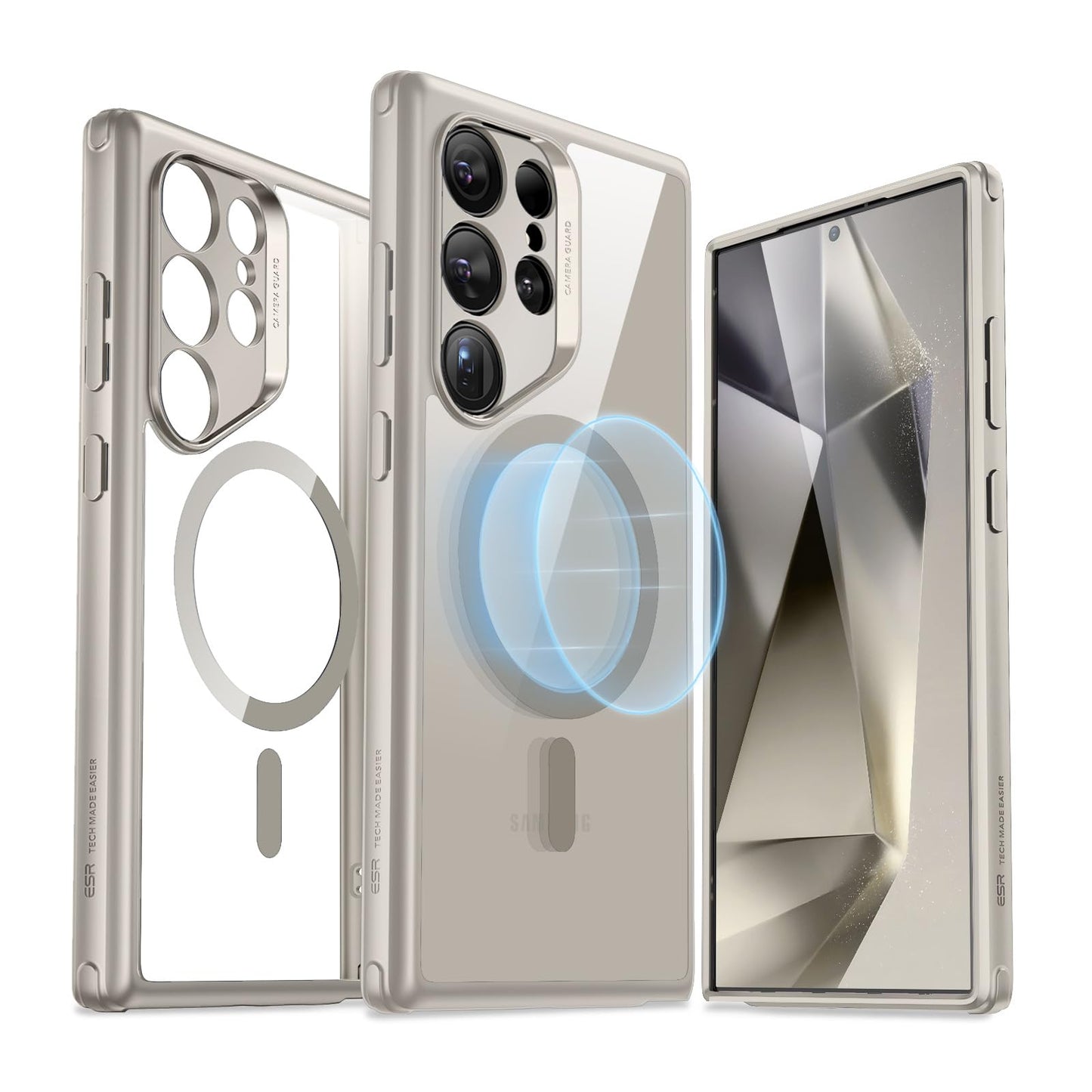 ESR for Samsung S24 Ultra Case, Compatible with MagSafe, Magnetic Case for Samsung Galaxy S24 Ultra, Military-Grade Protection, Yellowing Resistant, Classic Series, Clear Black