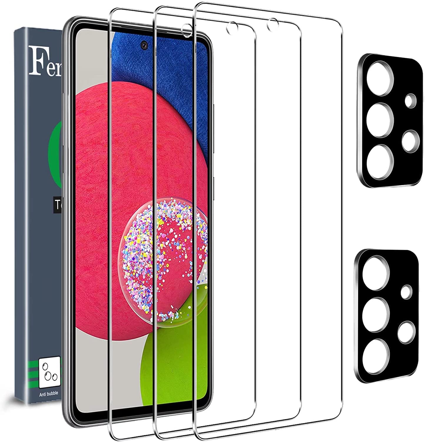 Ferilinso 3 Pack Privacy Screen Protector for Samsung Galaxy S24 Ultra with 3 Pack Tempered Glass Camera Lens Protector Phone Case Friendly Accessories Protector de Pantalla for Samsung S24 Ultra