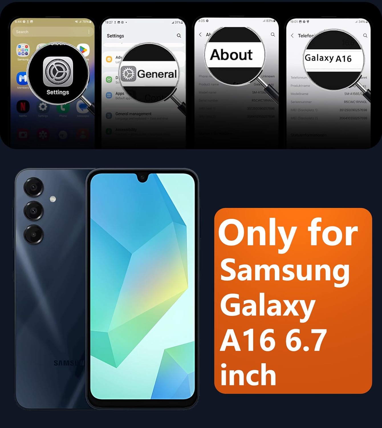 FNTCASE Samsung Galaxy A16-5G Case Cell Phone Cover Black | Magnetic, Matte Textured, Military Grade Drop Protection, Translucent, Slim, Rugged, Durable, Shockproof, Protective Bumper, 6.7 inches