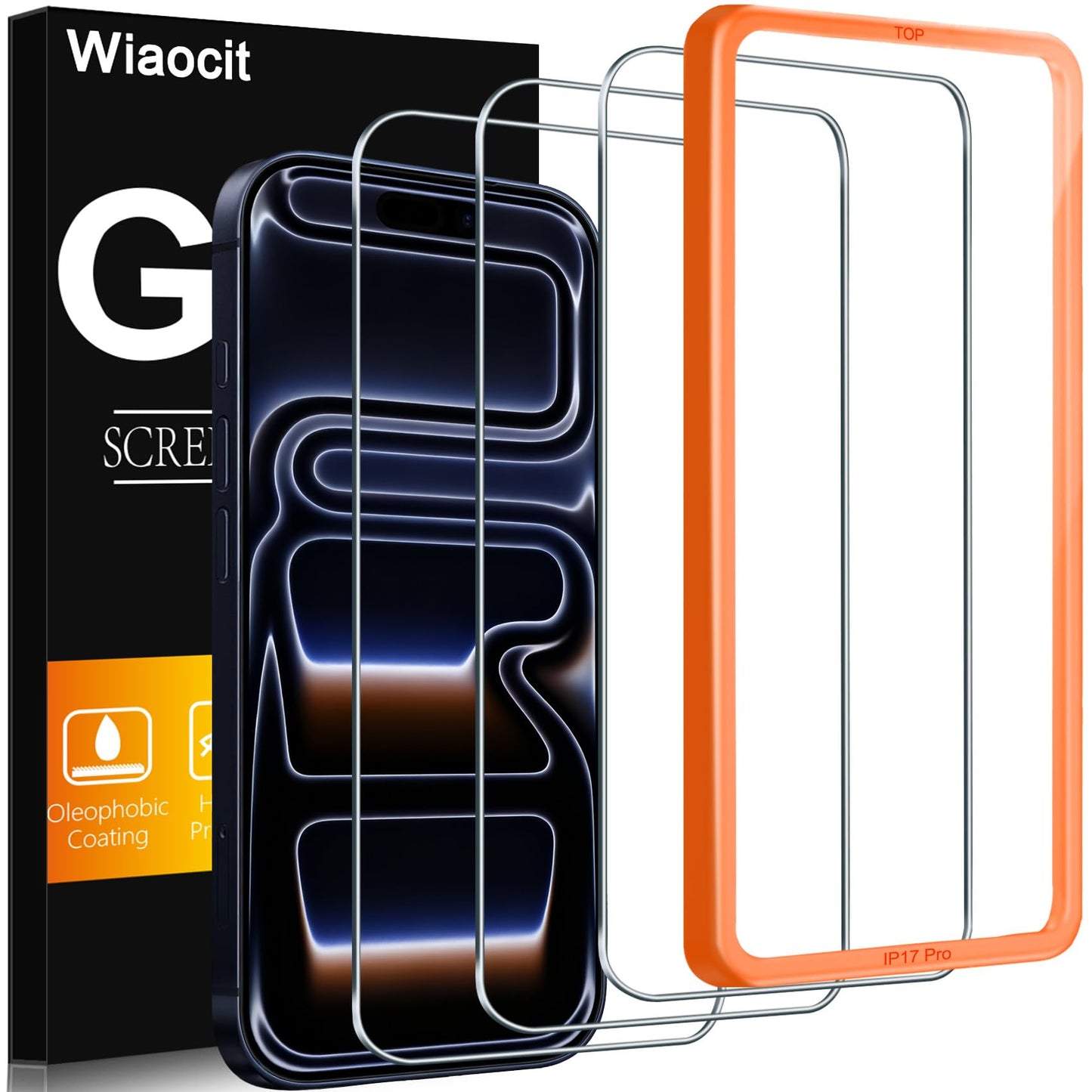 Wiaocit 3 Pack Tempered Glass Privacy Screen Protector for Samsung Galaxy A17 5G with 3 Pack Camera Lens Protector, 9H Hardness, Bubble Free, Case Friendly