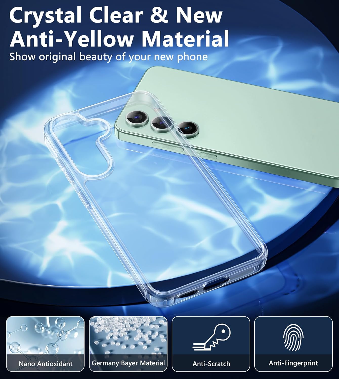 FNTCASE Clear Case for Samsung Galaxy S24-Plus S24+ S25 Plus S25+ Phone Cover | Military Grade, Shockproof, Anti Yellowing, Slim, Protective, Rugged, for S24Plus