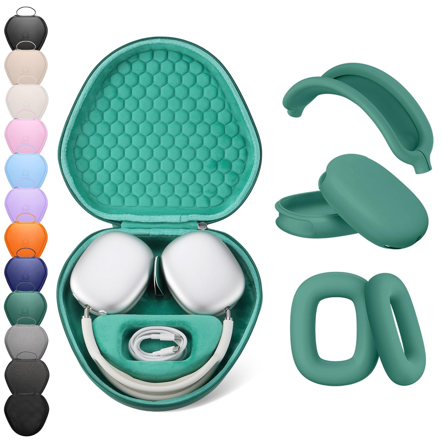 for Airpods Max Case Cover,Smart Case with Sleep Mode Made by Air pods,Compatible with Apple AirPod Max,Protective Carry Travel Cover AirPod Pro Max Cases,Headphone,Black