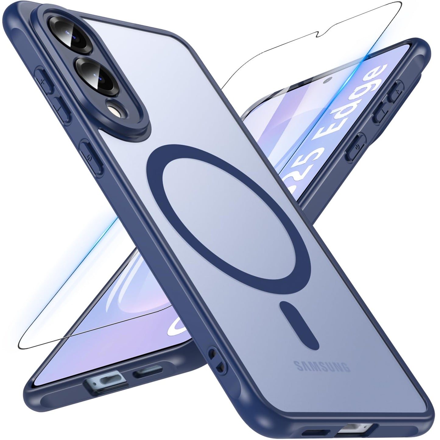 OWKEY Bumper Cover for Samsung Galaxy S23 Plus Black | 6.6'', Translucent, Slim, Magsafe Compatible, Military Grade Shockproof