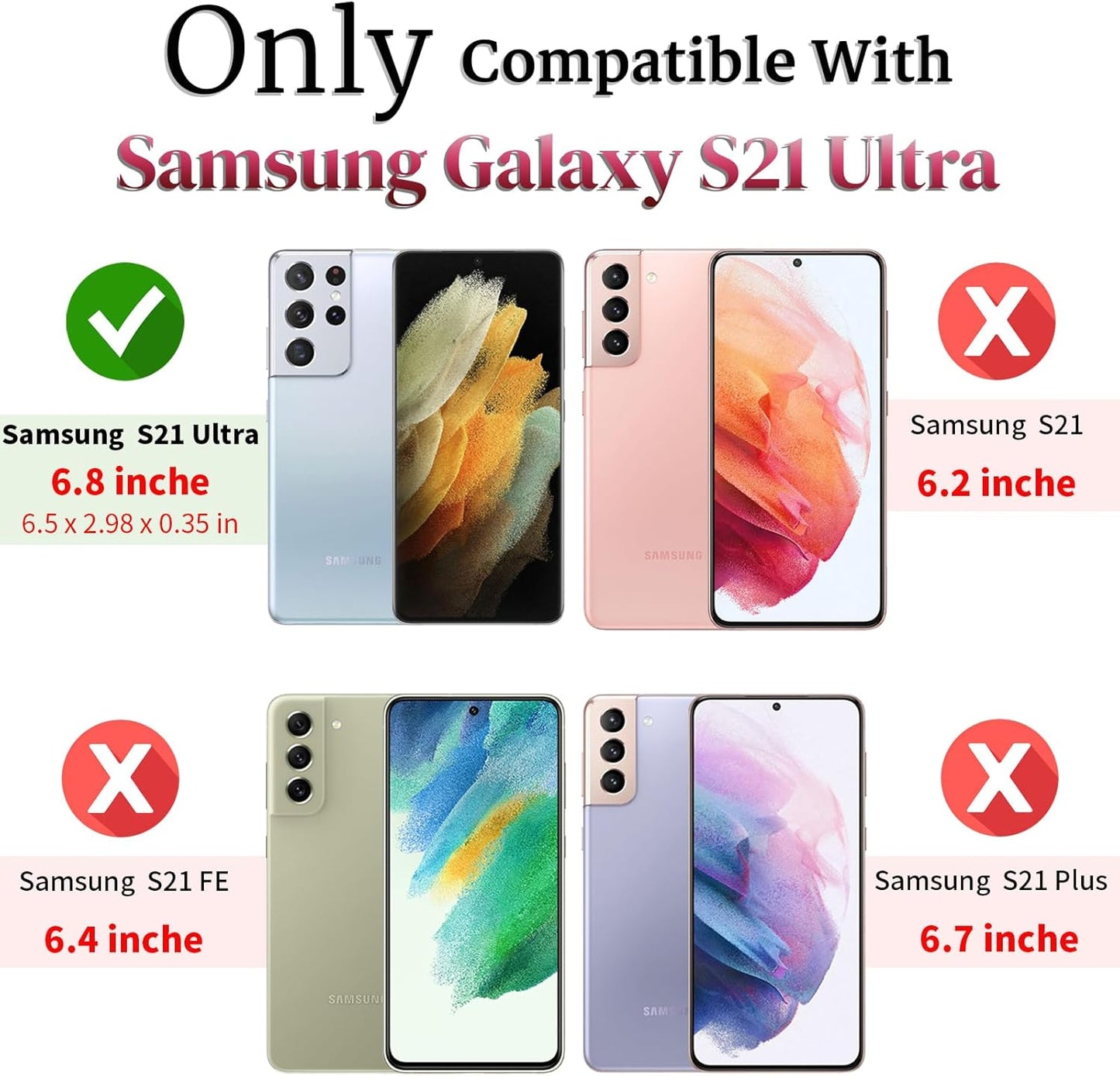 Case for Samsung Galaxy S21 Ultra Black | with Screen Protection, Heavy Duty Protective, Shockproof, Scratch Proof, Cell Phone case