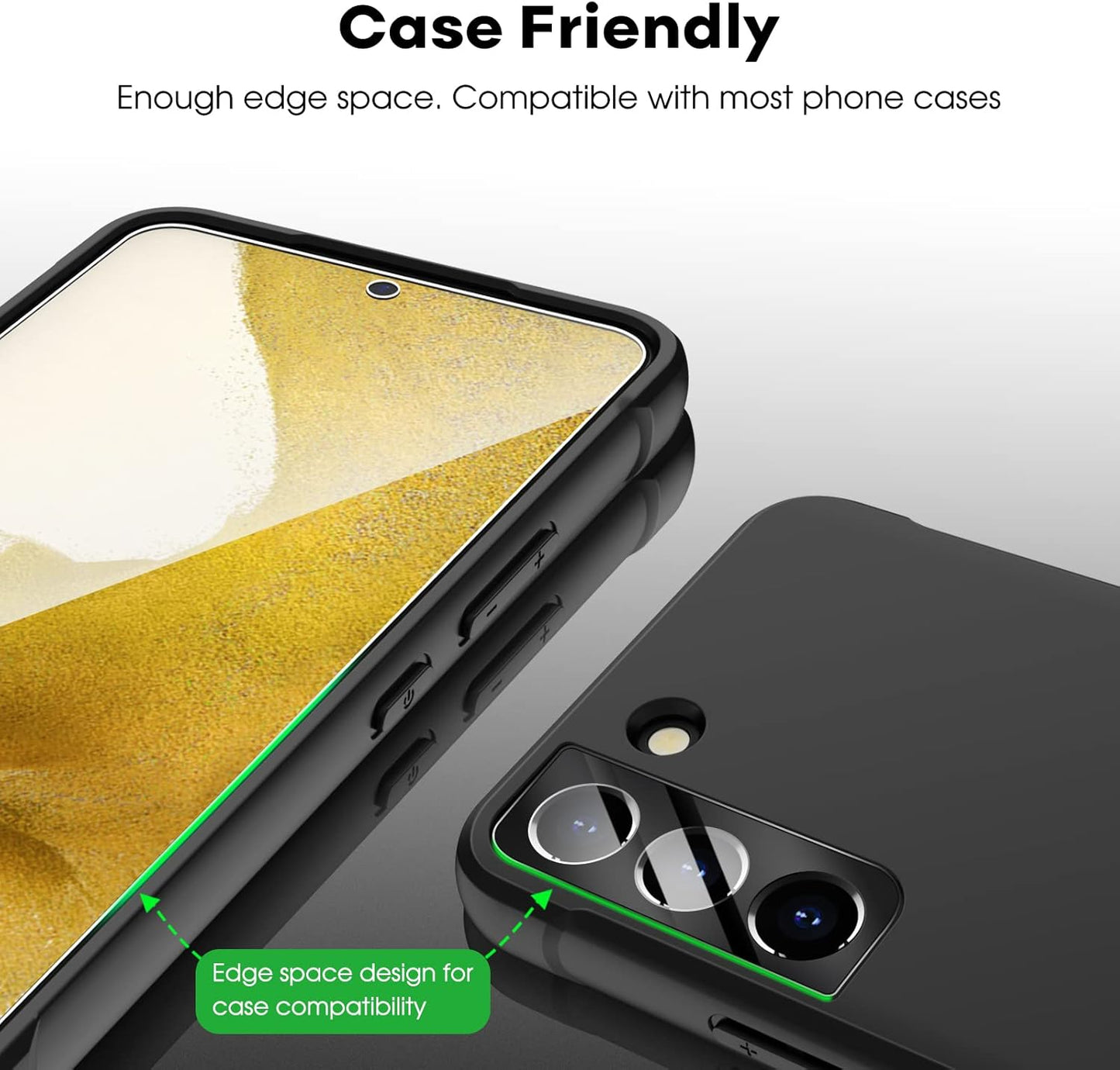 JETech Screen Protector for Samsung Galaxy S22 5G with Camera Lens Protector, Easy Installation Tool, Tempered Glass Film, Fingerprint ID Compatible, 2-Pack Each