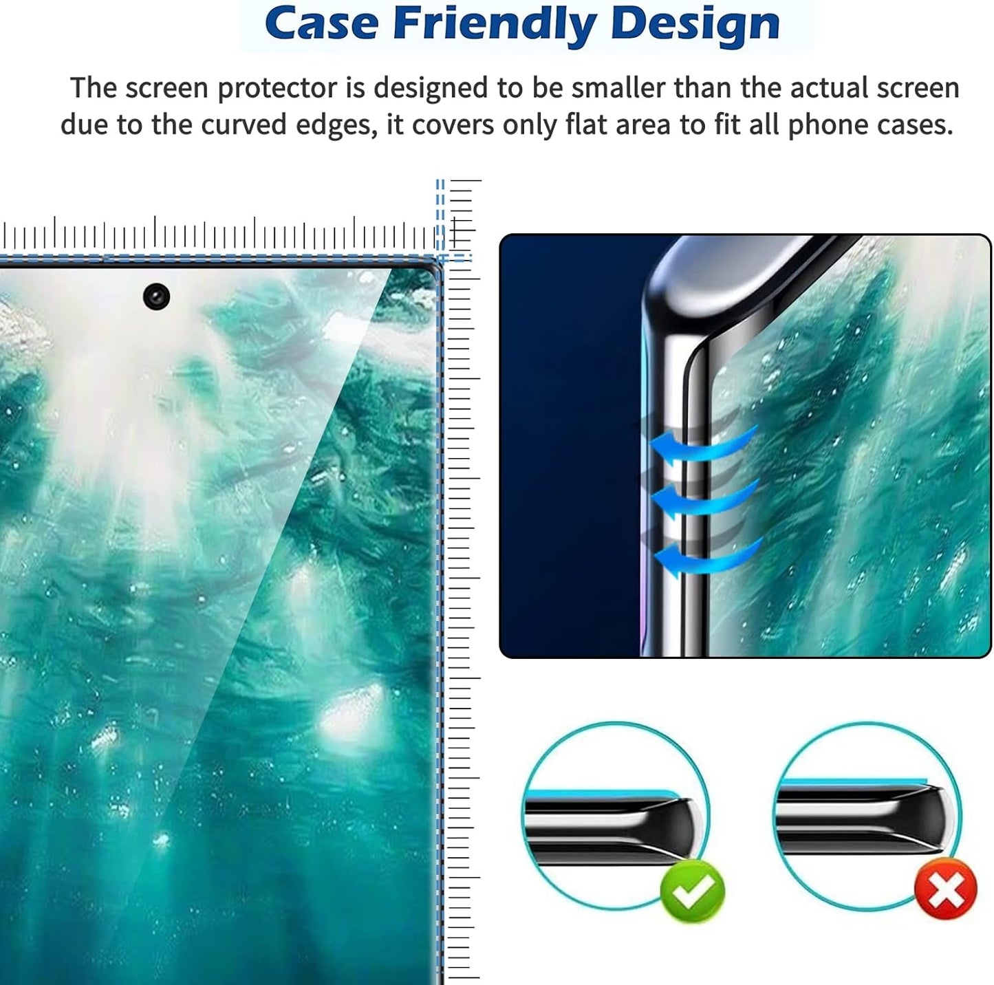3 Pack Galaxy S21 Ultra Screen Protector Tempered Glass, Ultrasonic Fingerprint Compatible,3D Curved,HD Clear Tempered Glass for Samsung Galaxy S21 Ultra 5G Glass Screen Protector