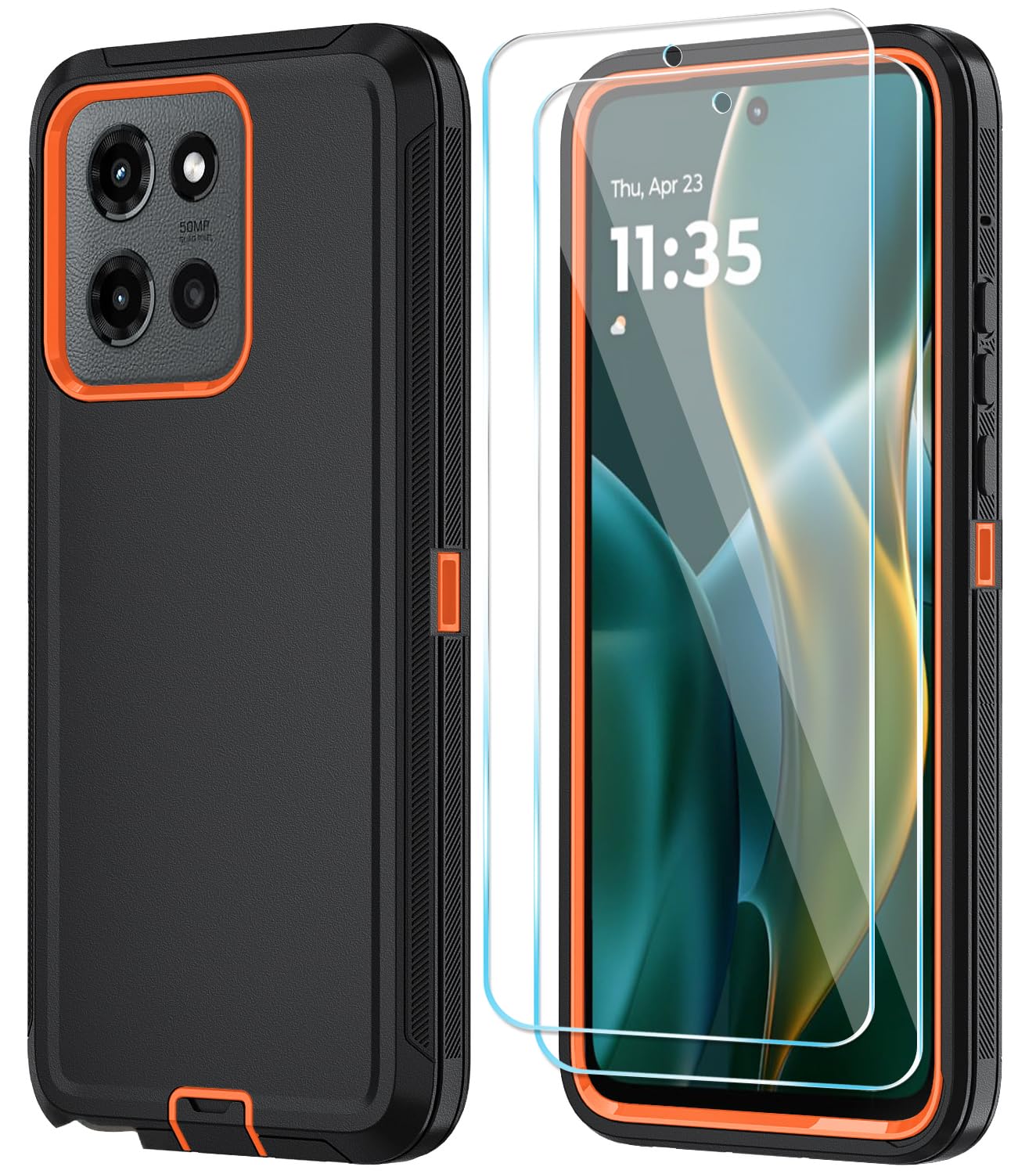 Qinmay Phone Case for Motorola Moto G Stylus 5G 2025 Case with HD Screen Protector, Heavy Duty Shockproof & Cover Phone Case for Moto G Stylus 2025,WineRedPink