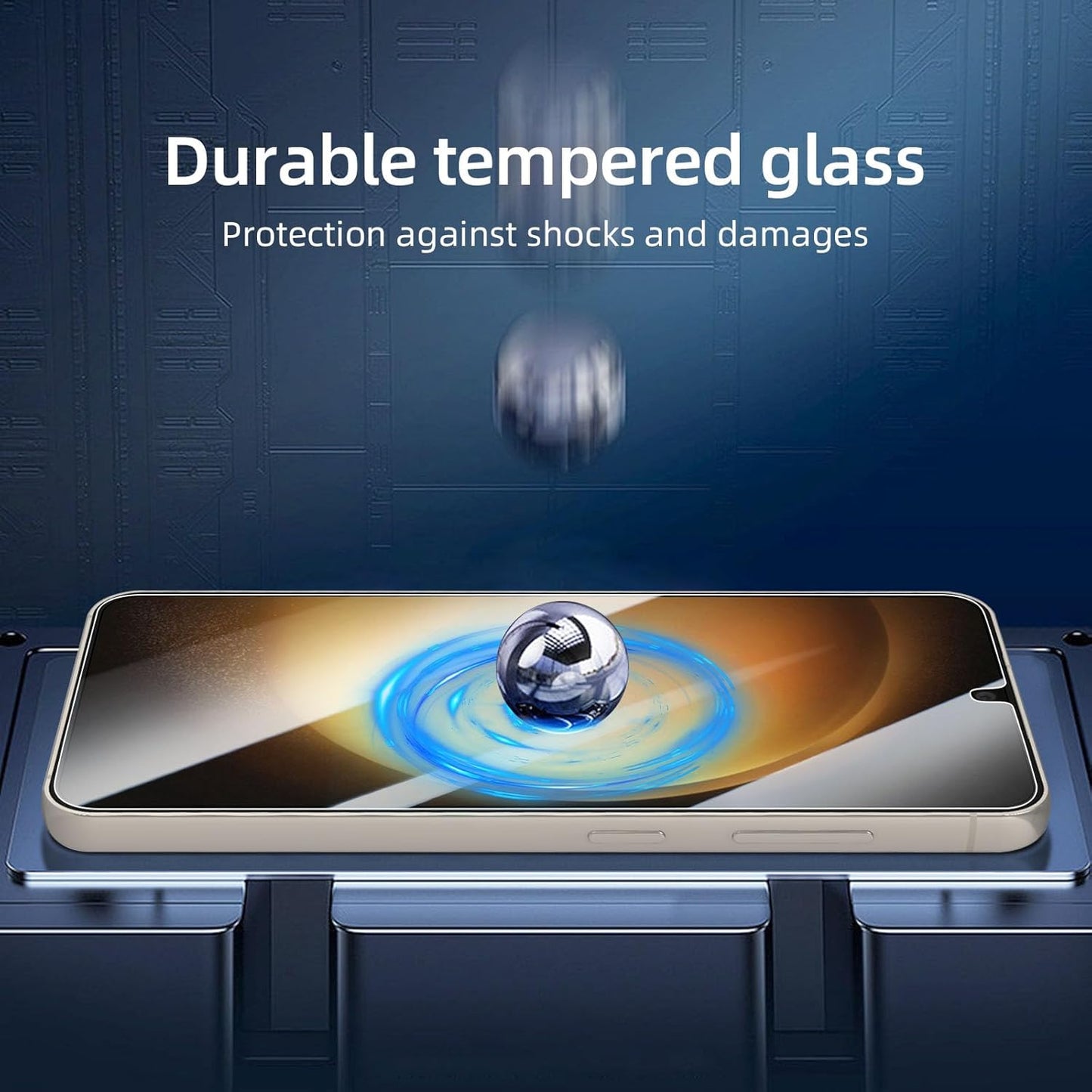 NEW'C 3 Pack Designed for Samsung Galaxy S24 Screen Protector Tempered Glass,(NON Compatible with S24 Plus, S24 Ultra), Case Friendly Ultra Resistant