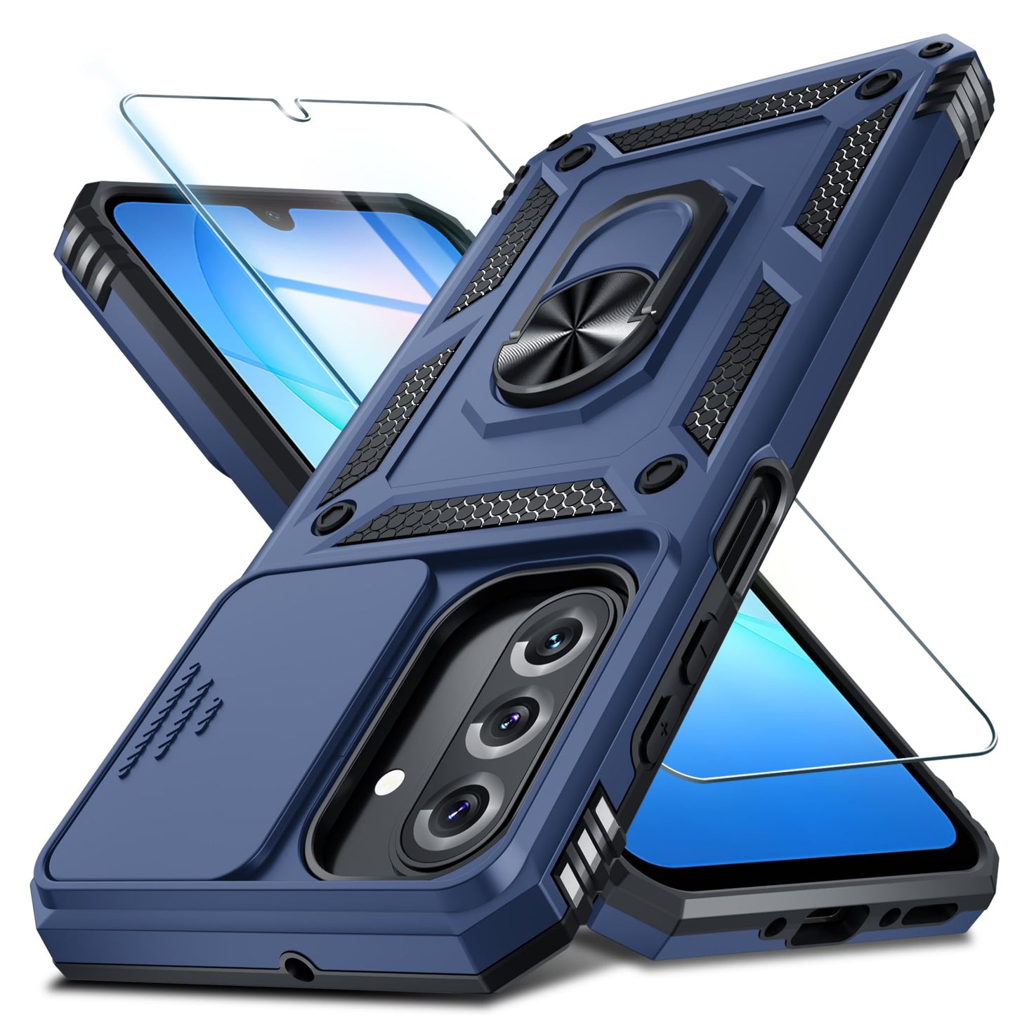 Janmitta for Samsung Galaxy A57 Case Built in Slide Camera Cover,Black