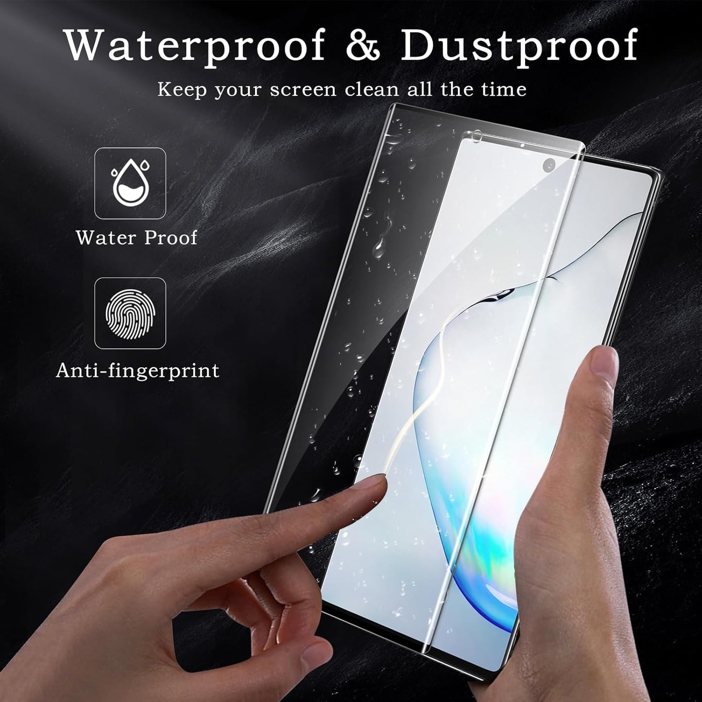 Screen Protector for Samsung Galaxy Note 10, 3D Tempered Glass Film, Ultra HD 9H Hardness Case Friendly Anti Scratch Bubble Free Ultra Resistant Oil-Resistant Shatter Protection, 2-Pack