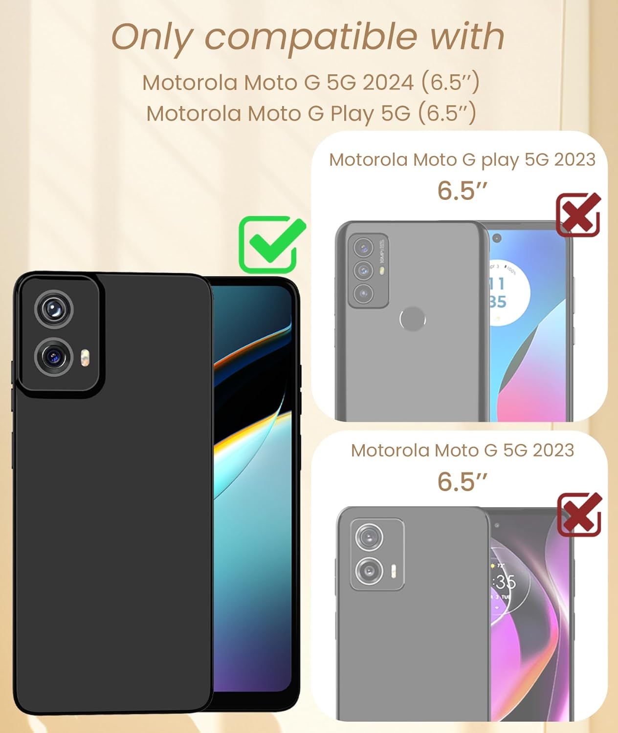Dretal for Motoro Moto G 5G 2024 Case with 2X Screen Protector, Girl Women Cute Girly Love-Heart Luxury Gold Soft Camera Protection Bumper Shockproof Case for Moto G 2024 (Purple