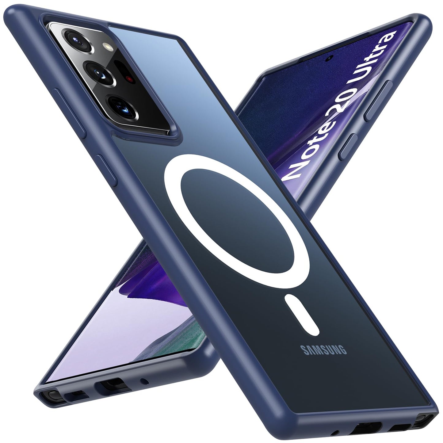OWKEY for Samsung Galaxy Note 20 Ultra Case, Compatible with MagSafe, Magnetic Phone Case Military Shockproof Translucent Back Protective Cover for Galaxy Note 20 Ultra Case (Black)