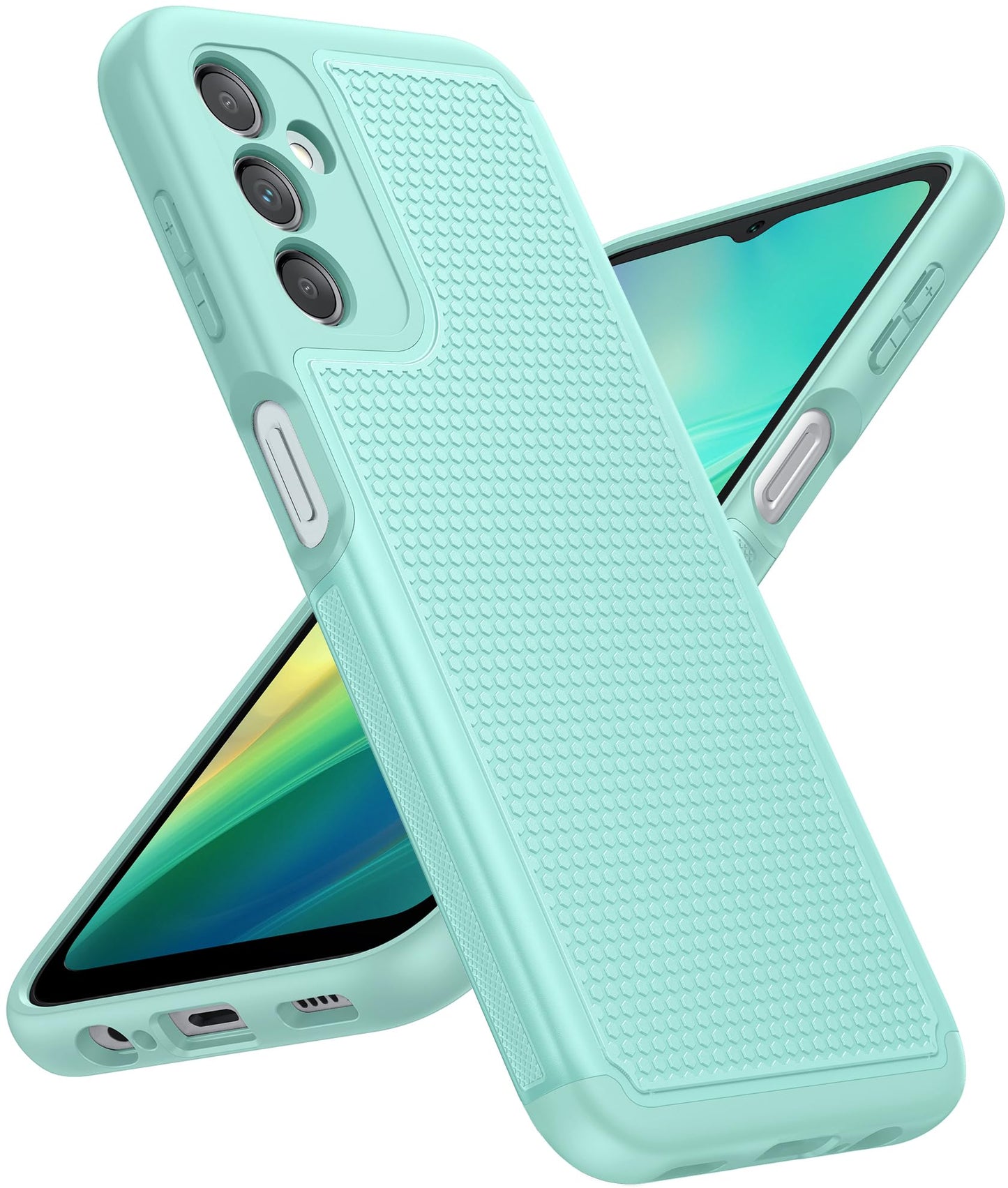 FNTCASE for Samsung Galaxy A15-5G Case: Dual Layer Protective Heavy Duty Cell Phone Cover Shockproof Rugged with Non Slip Textured Back - Military Protection Bumper Tough - 2024, 6.5inch Black