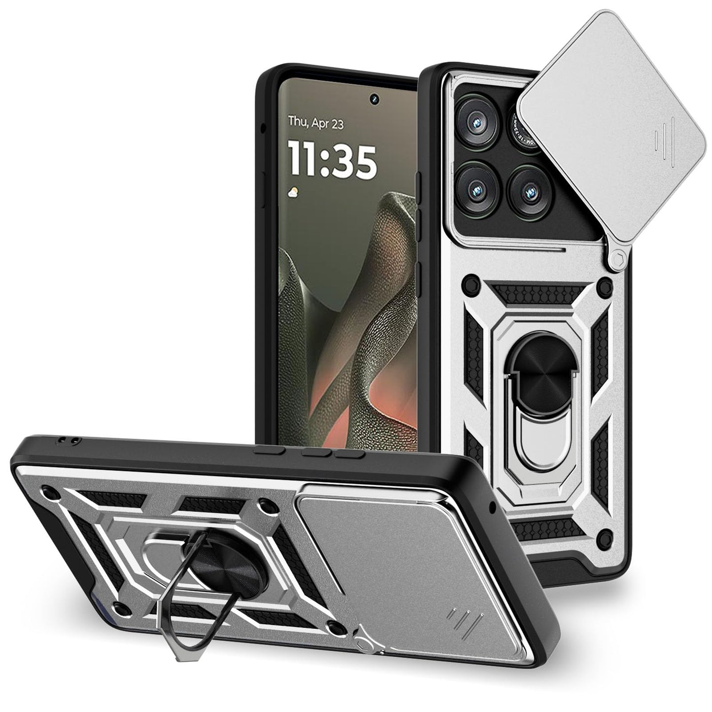 for Moto G Stylus 2025 Case: with 2PC Screen Protector,Sliding Camera Cover and Multi Angle Stand for Motorola Moto G Stylus 5G 2025 Case,Blue