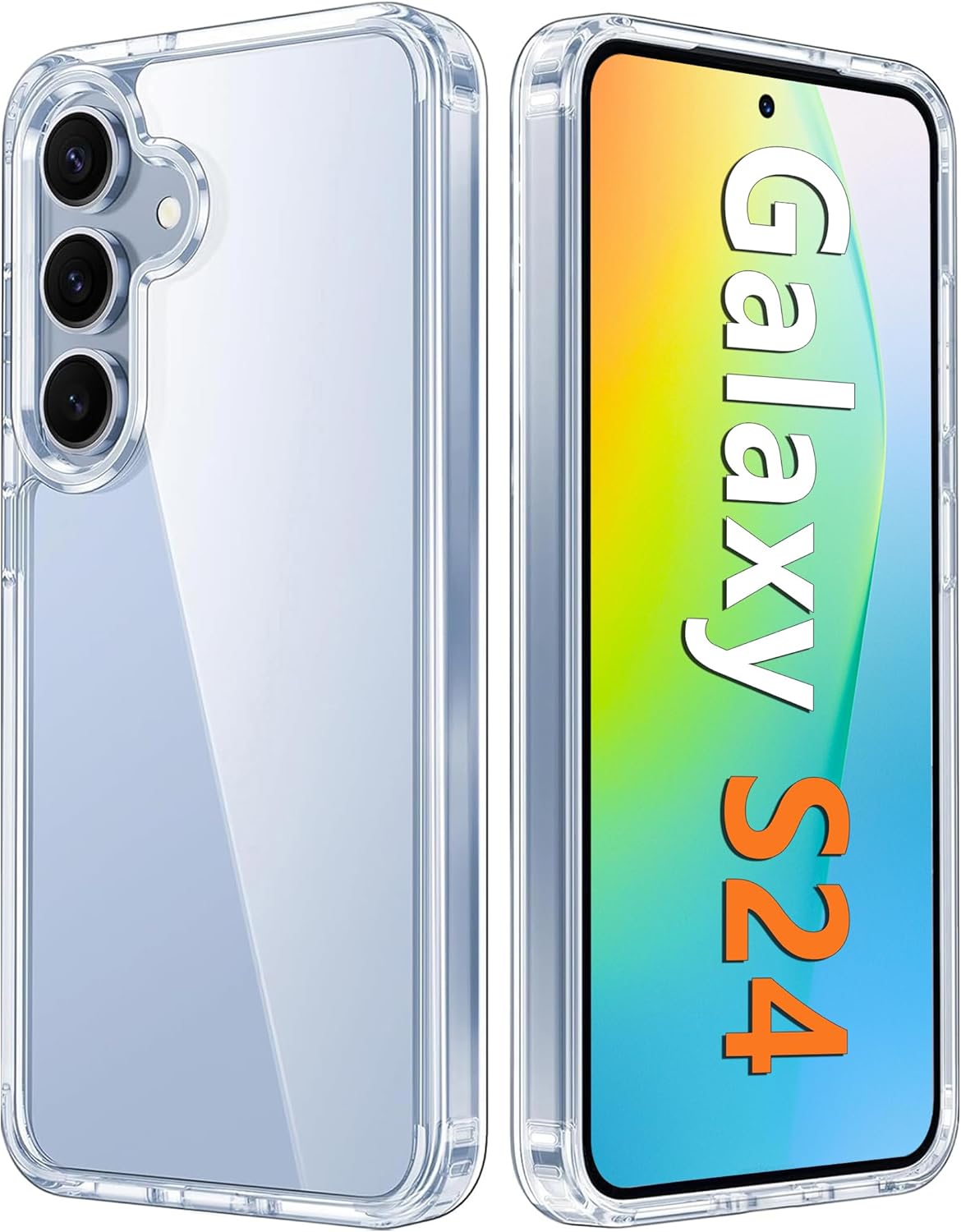 FNTCASE Clear Case for Samsung Galaxy S24 Cell Phone Cover | Anti Yellowing, Military Grade Protection, Slim Phone Cases, Shockproof, Scratch-Resistant, Transparent, 6.2 inch