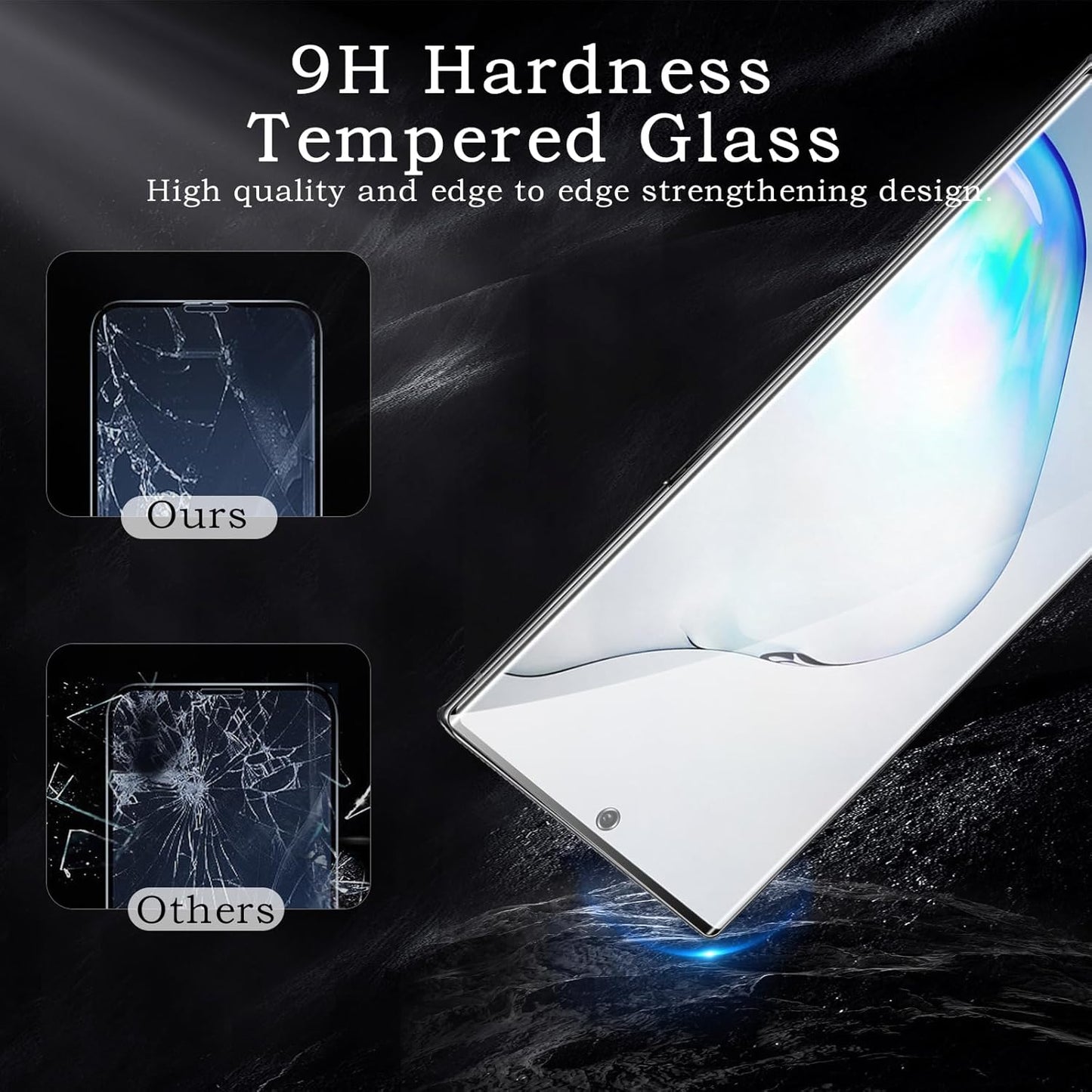 Screen Protector for Samsung Galaxy Note 10, 3D Tempered Glass Film, Ultra HD 9H Hardness Case Friendly Anti Scratch Bubble Free Ultra Resistant Oil-Resistant Shatter Protection, 2-Pack