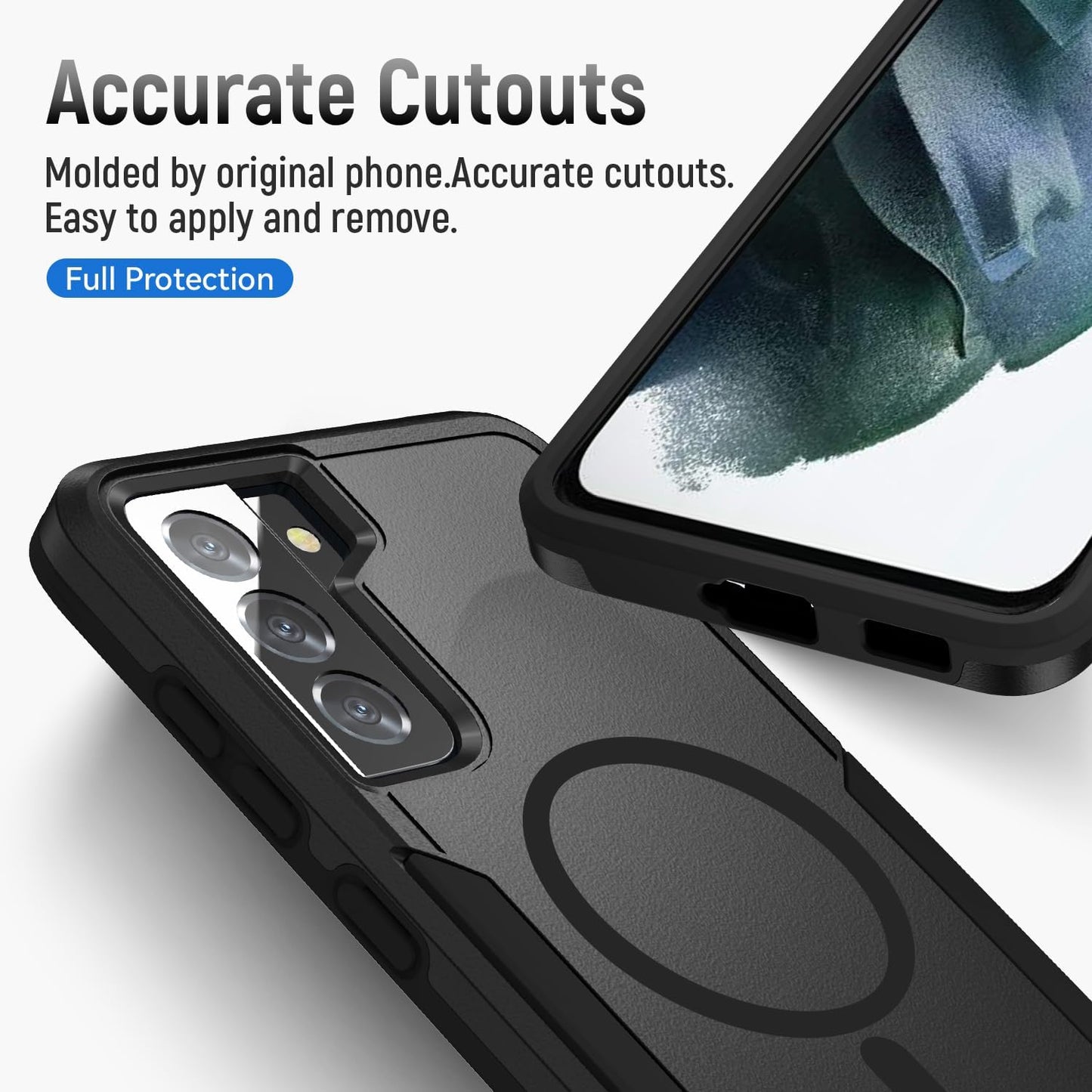 Phone Case for Samsung Galaxy S21 Plus Black | Compatible with Magsafe, Military Grade Drop Tested, Shockproof, Magnetic, Tough, Rugged, Protective, 6.7 inch