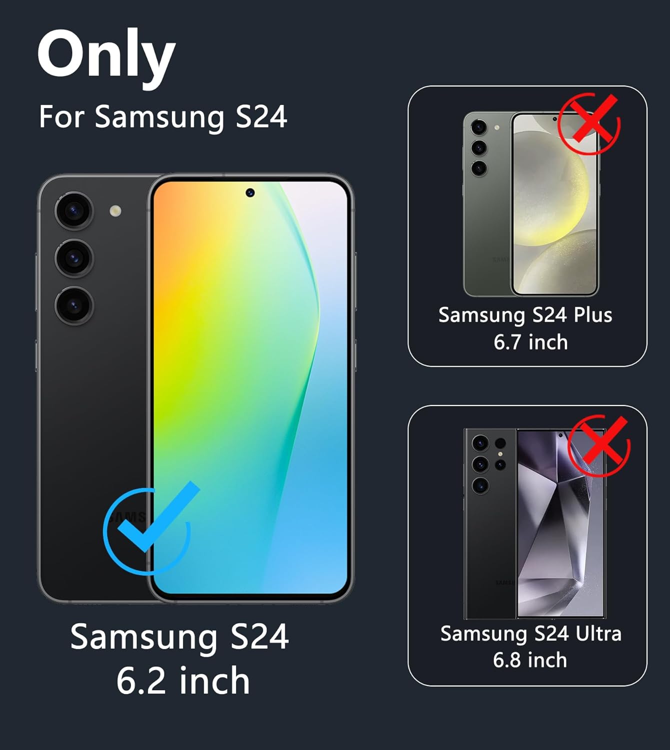 FNTCASE Clear Case for Samsung Galaxy S24 Cell Phone Cover | Anti Yellowing, Military Grade Protection, Slim Phone Cases, Shockproof, Scratch-Resistant, Transparent, 6.2 inch