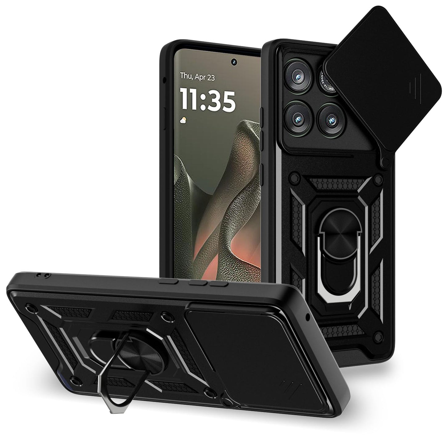 for Moto G Stylus 2025 Case: with 2PC Screen Protector,Sliding Camera Cover and Multi Angle Stand for Motorola Moto G Stylus 5G 2025 Case,Blue