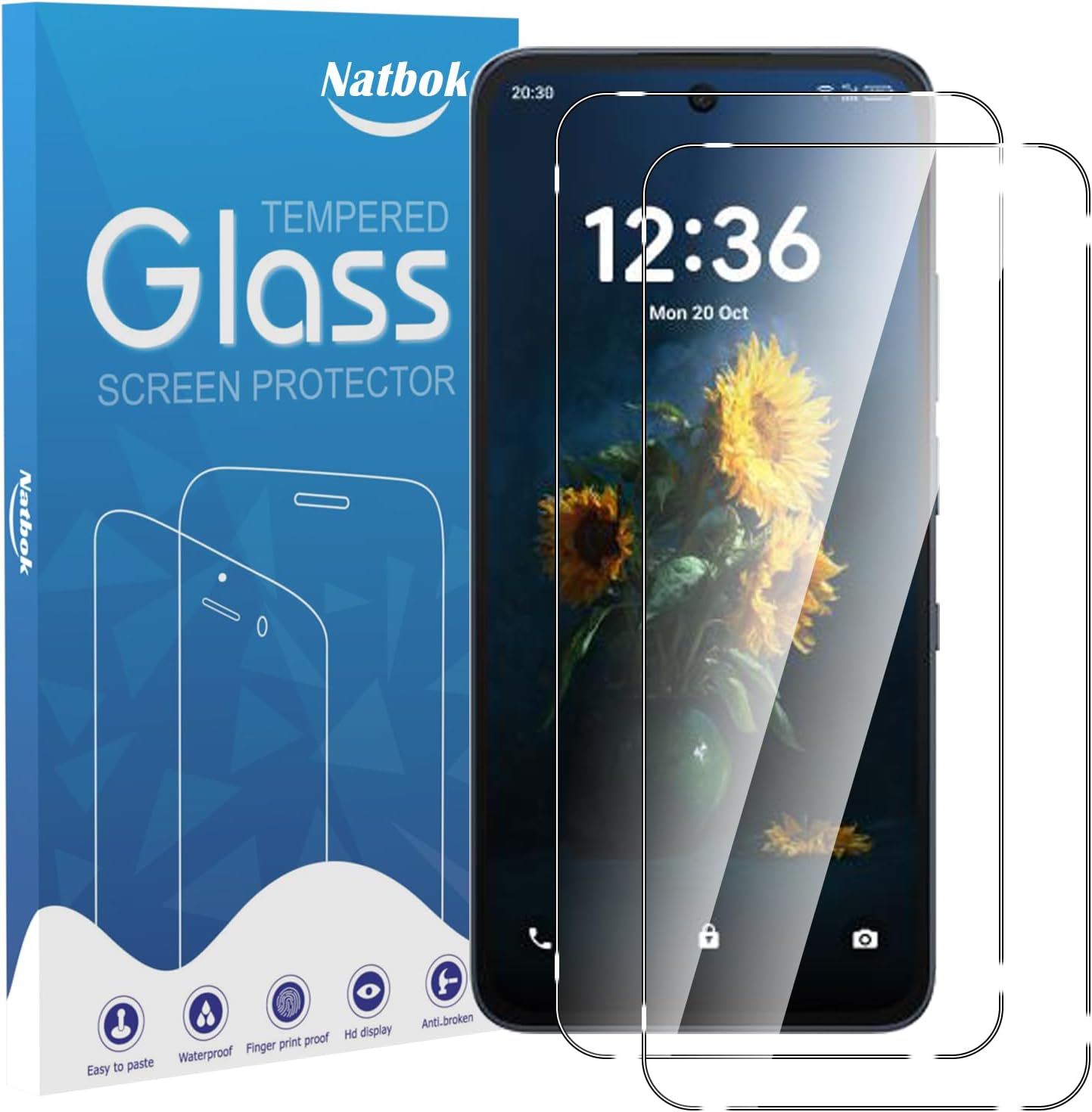2 Pack Compatible with TCL NxtPaper 70 Pro/K70/K70 XE Screen Protector,Full Coverage 9H Tempered Glass Film,HD Clear Scratch Resistant,Bubble-Free