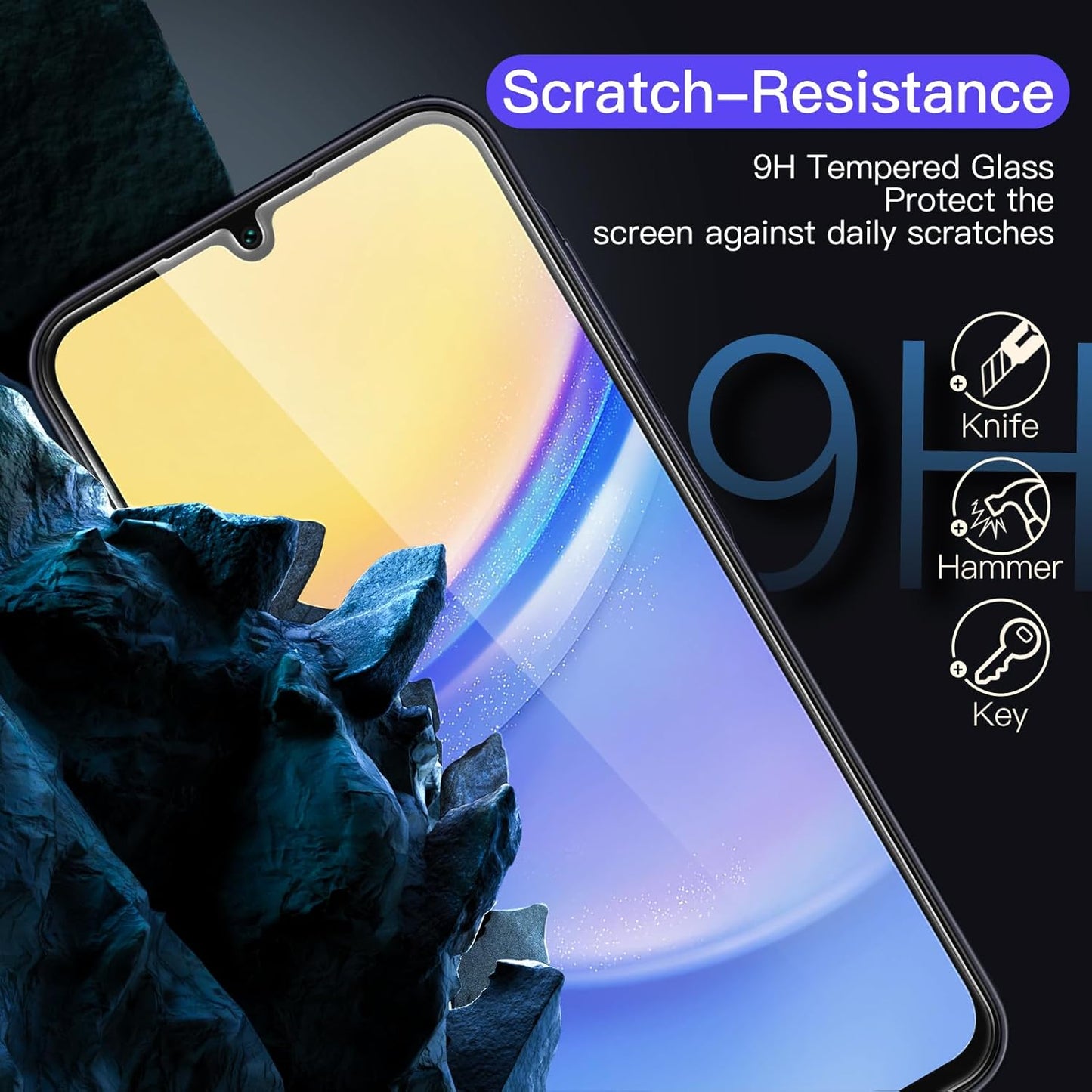 JETech Screen Protector for Samsung Galaxy A15 4G / 5G 6.5-Inch, 9H Tempered Glass Film, Anti-Scratch, HD Clear, 3-Pack