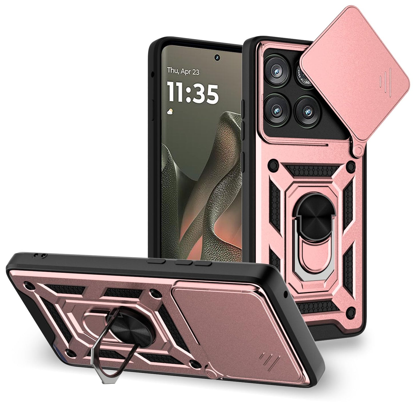 for Moto G Stylus 2025 Case: with 2PC Screen Protector,Sliding Camera Cover and Multi Angle Stand for Motorola Moto G Stylus 5G 2025 Case,Blue