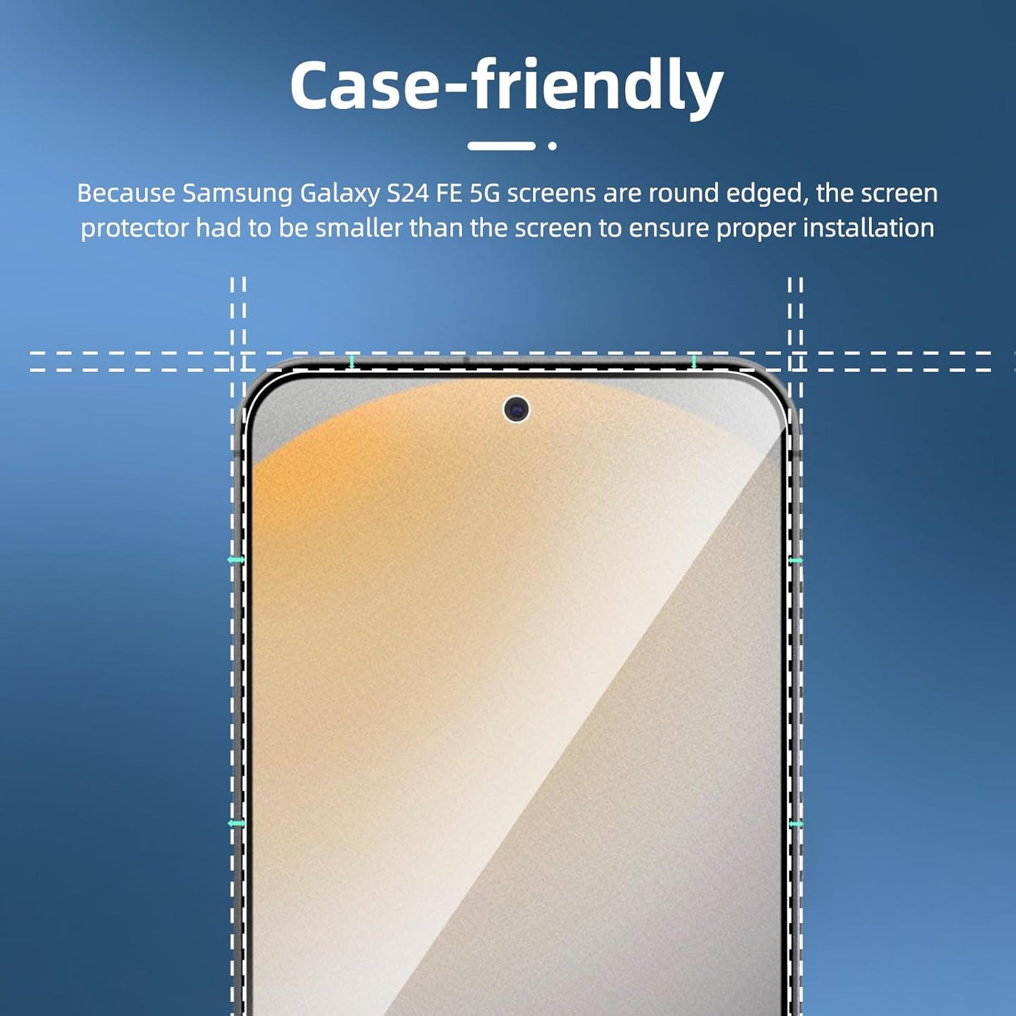 NEW'C 3 Pack Designed for Samsung Galaxy S24 FE 5G Screen Protector Tempered Glass, Bubble Free, Ultra Resistant