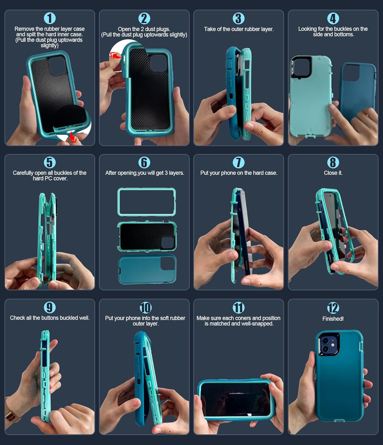 LeYi for Motorola-Edge-2024 Case: Moto Edge-2024 Cover【NOT FIT Edge 50/ G 5G 2024】 3 in 1 Rugged, Military Grade Dust Drop Shockproof Protective Cell Phone Android Funda para Edge2024 6.6", Teal