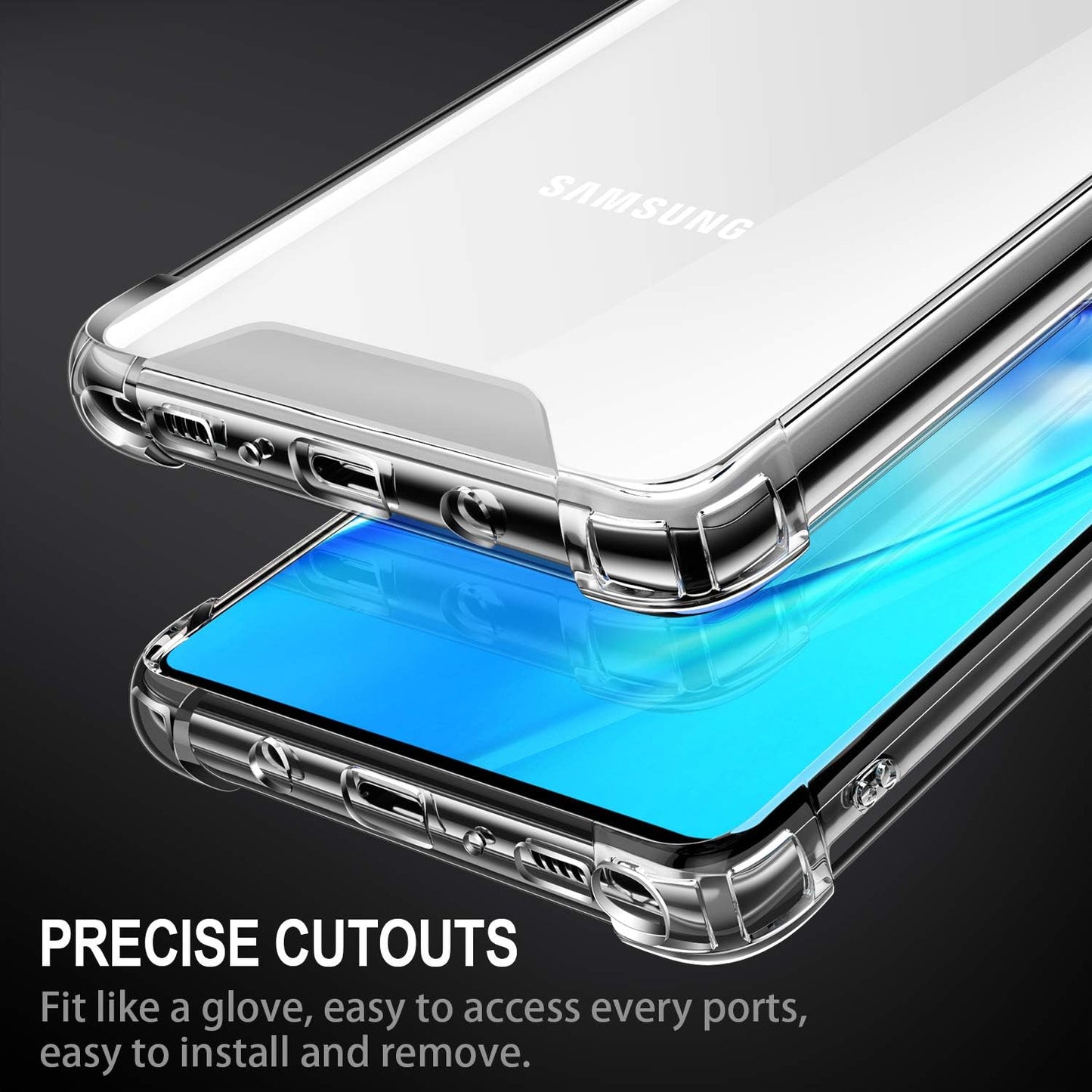 SALAWAT Galaxy Note 10 Lite Case, Clear Cute Gradient Slim Phone Case Cover Reinforced TPU Bumper Hard PC Back Shockproof Protective Case for Samsung Galaxy Note 10 Lite 6.7 Inch 2020 (Crystal Clear)