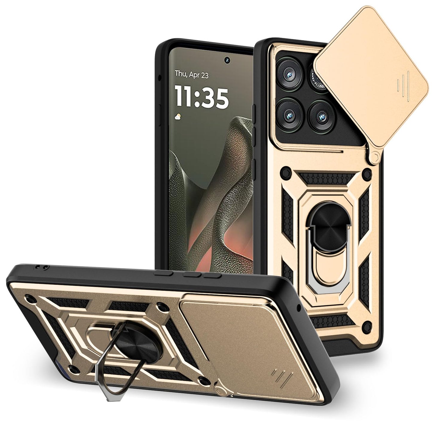 for Moto G Stylus 2025 Case: with 2PC Screen Protector,Sliding Camera Cover and Multi Angle Stand for Motorola Moto G Stylus 5G 2025 Case,Blue