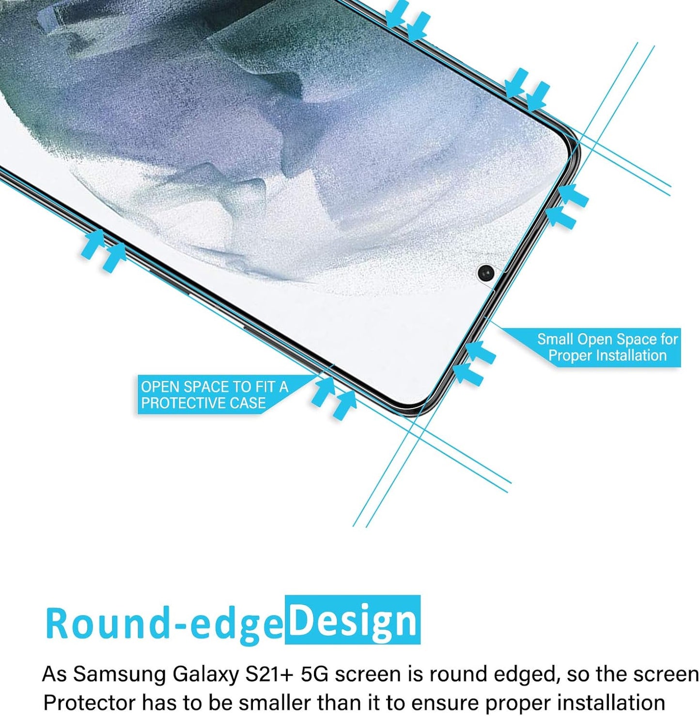 NEW'C 3 Pack Designed for Samsung Galaxy S21 Plus / S21+ 5G (6.7),Screen Protector Tempered Glass, Anti-Fingerprints, 9H Hardness, 0.33mm Ultra Transparent, Ultra Resistant
