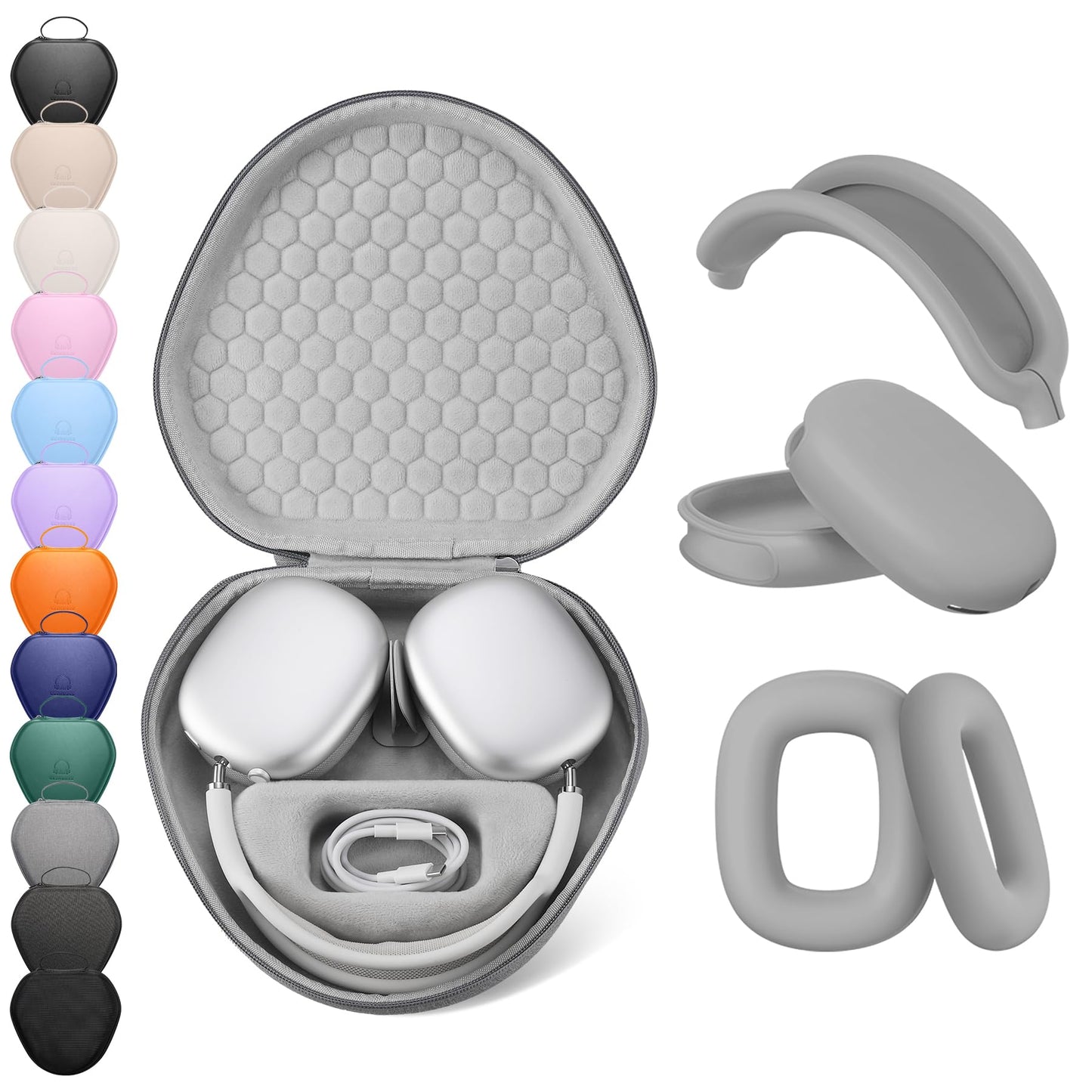 for Airpods Max Case Cover,Smart Case with Sleep Mode Made by Air pods,Compatible with Apple AirPod Max,Protective Carry Travel Cover AirPod Pro Max Cases,Headphone,Black