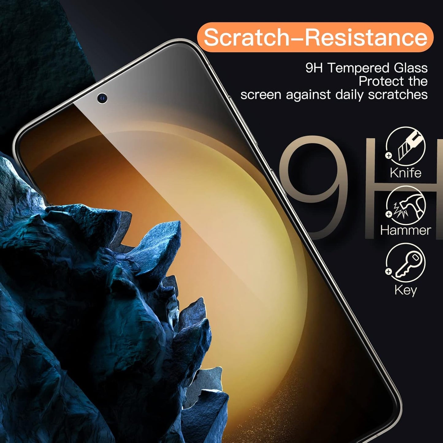 JETech Screen Protector for Samsung Galaxy S23 5G 6.1-Inch, Tempered Glass Film, Fingerprint ID Compatible, HD Clear, 3-Pack