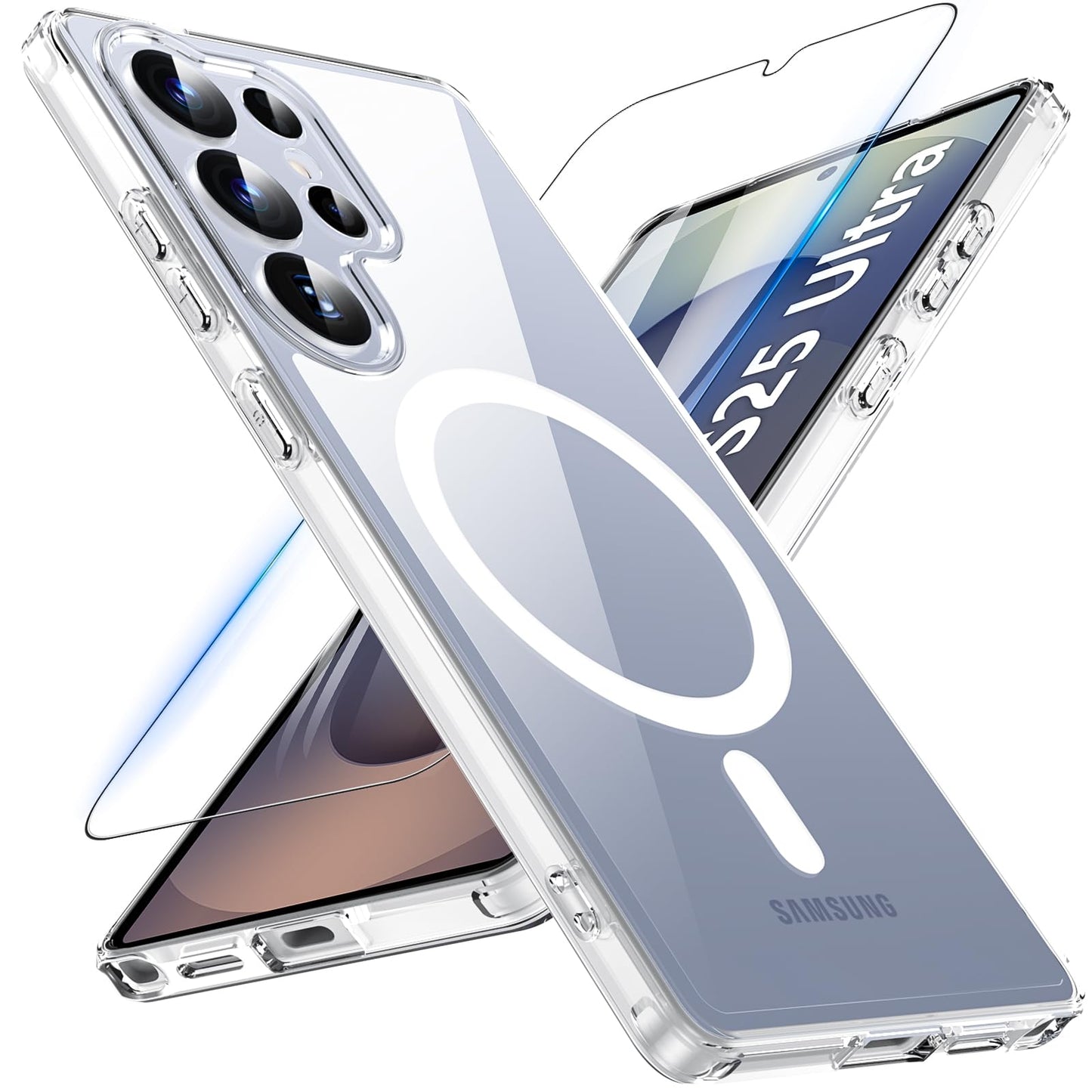 OWKEY Bumper Cover for Samsung Galaxy S23 Plus Black | 6.6'', Translucent, Slim, Magsafe Compatible, Military Grade Shockproof