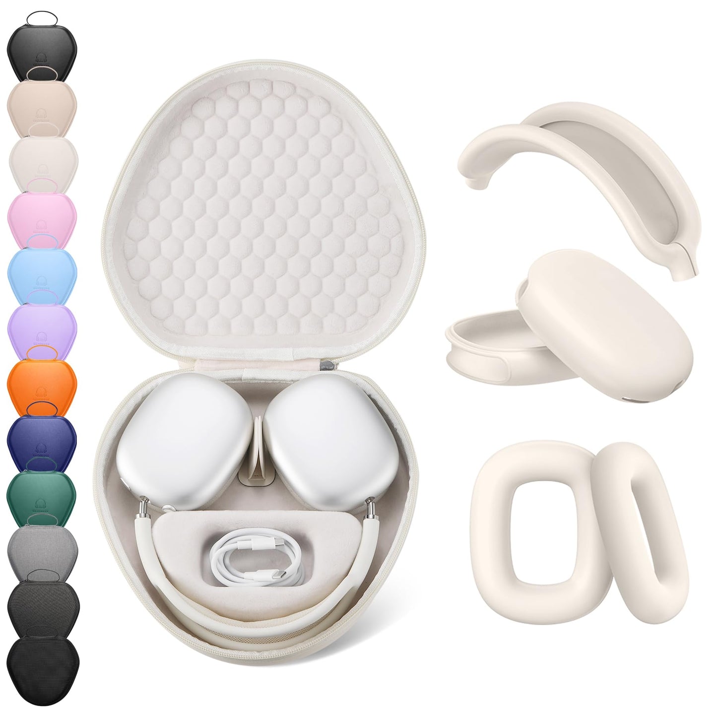 for Airpods Max Case Cover,Smart Case with Sleep Mode Made by Air pods,Compatible with Apple AirPod Max,Protective Carry Travel Cover AirPod Pro Max Cases,Headphone,Black