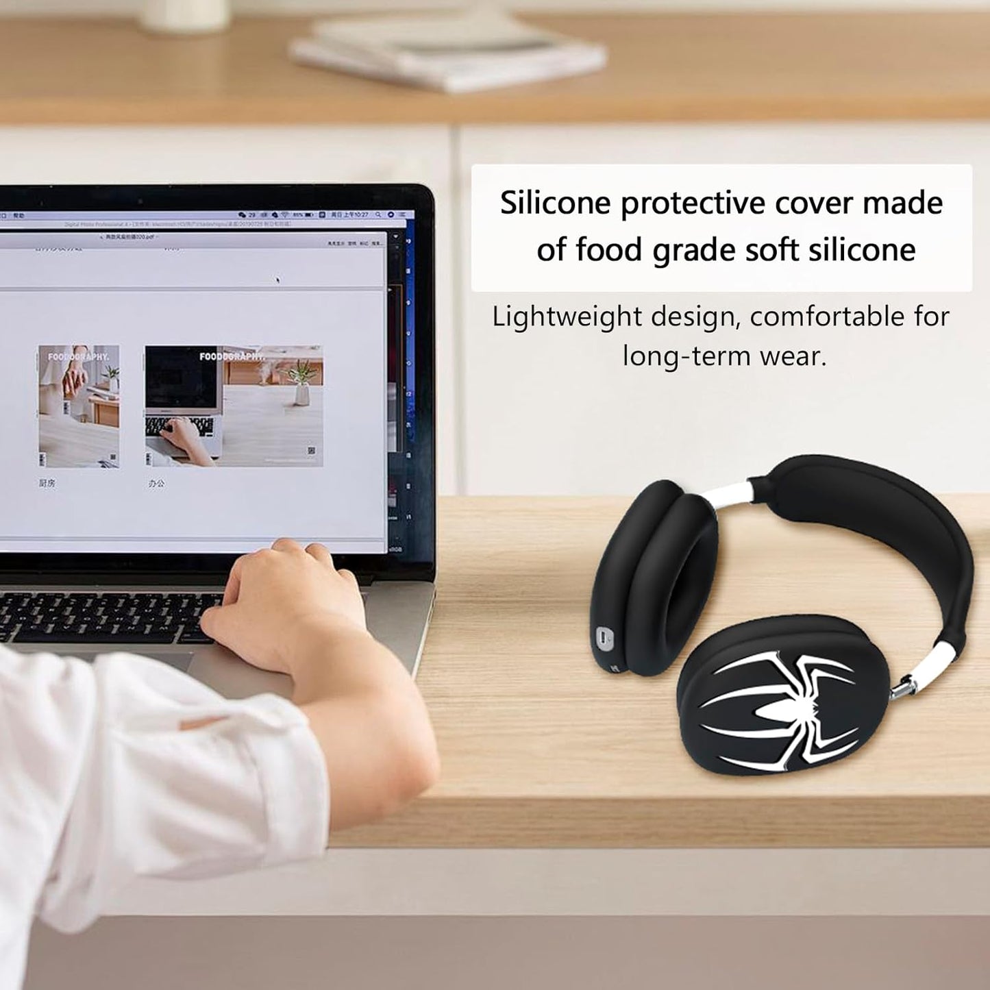 3-in-1 Silicone Case Cover for AirPods Max Headphones, Apple AirPod Max Accessory Protective Cover, Headband/Ear Cups/Ear Pad Covers, Anti-Scratch and Sweatproof