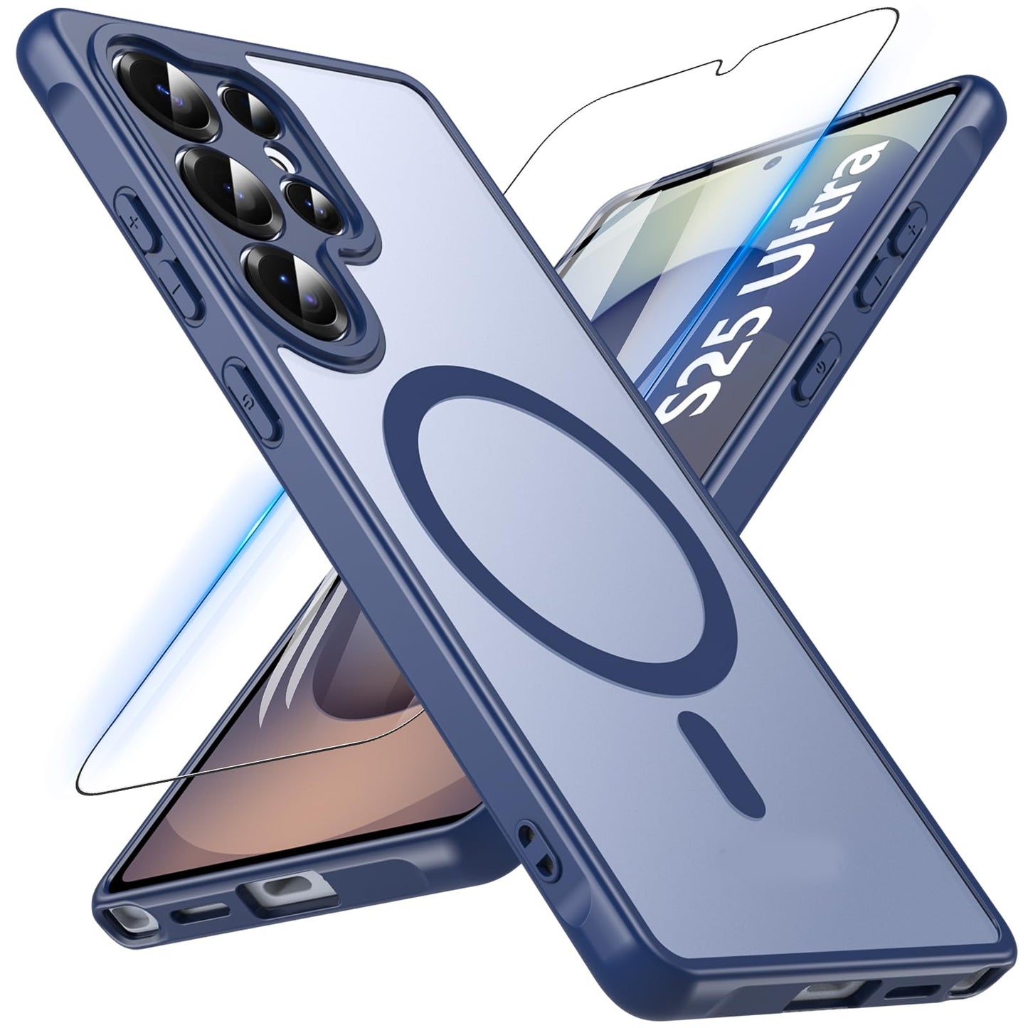 OWKEY Bumper Cover for Samsung Galaxy S23 Plus Black | 6.6'', Translucent, Slim, Magsafe Compatible, Military Grade Shockproof