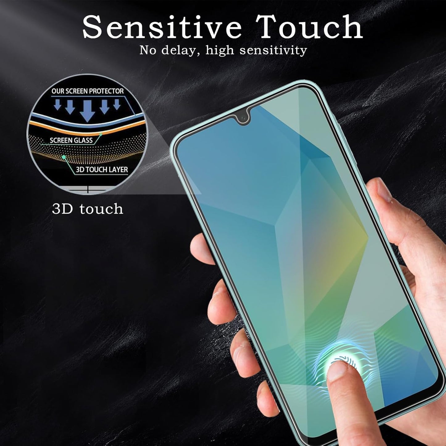Privacy Screen Protector for Samsung Galaxy A16, Shatterproof Tempered Glass Accessories, Anti Spy Tempered Glass Film, Case Friendly Ultra Resistant 9H Hardness Anti-Glare HD Black -3 Pack