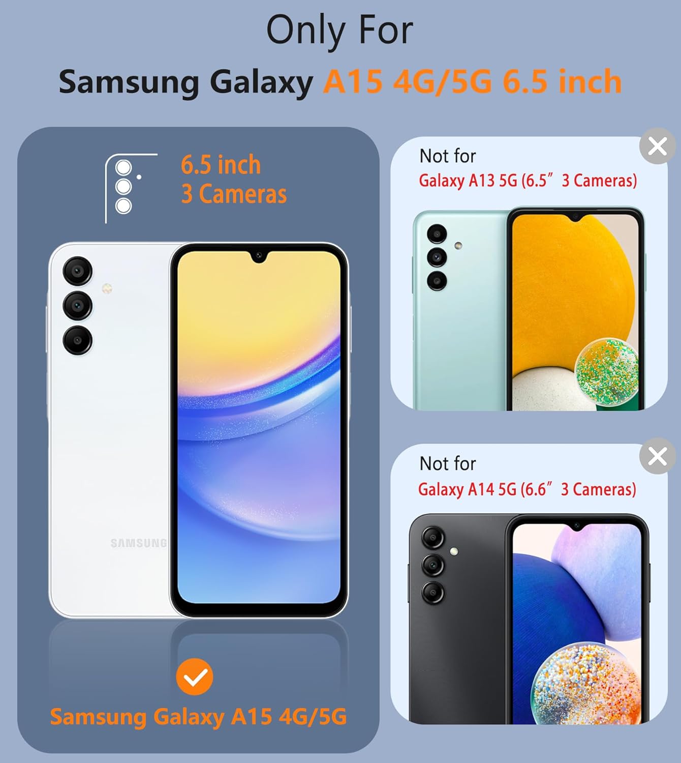 FNTCASE for Samsung Galaxy A15-5G Case: Dual Layer Protective Heavy Duty Cell Phone Cover Shockproof Rugged with Non Slip Textured Back - Military Protection Bumper Tough - 2024, 6.5inch Black