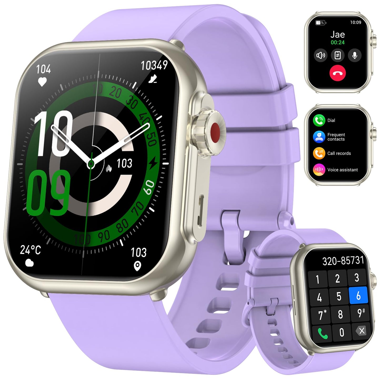 Smart Watch for Men Women, 1000 mAh 100 Day Battery Life, 1.85" Fitness Tracker Bluetooth Call/Make Calls, IP68 Waterproof, 120+ Sport Modes, 24/7 Heart Rate/Sleep Monitor Fitness Watch, iOS/Android