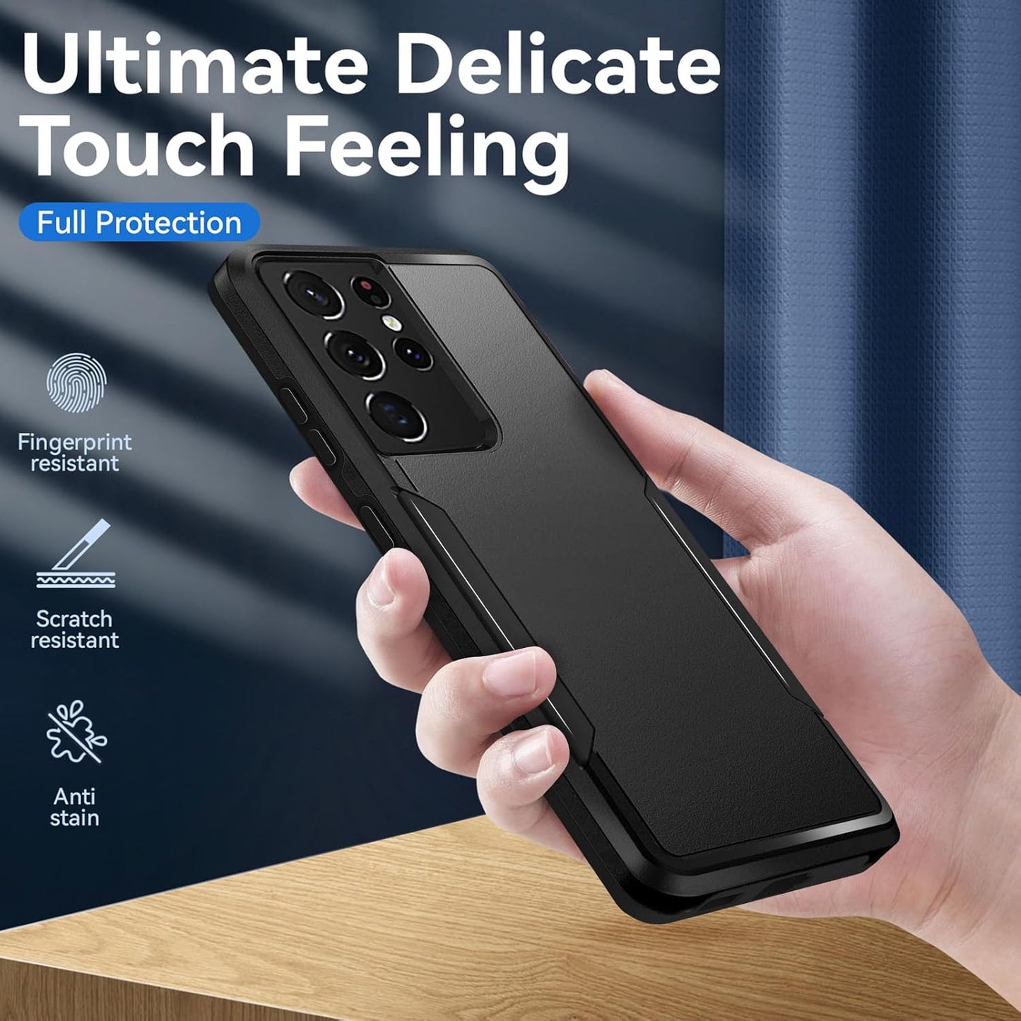 Case for Samsung Galaxy S21 Ultra Black | with Screen Protection, Heavy Duty Protective, Shockproof, Scratch Proof, Cell Phone case
