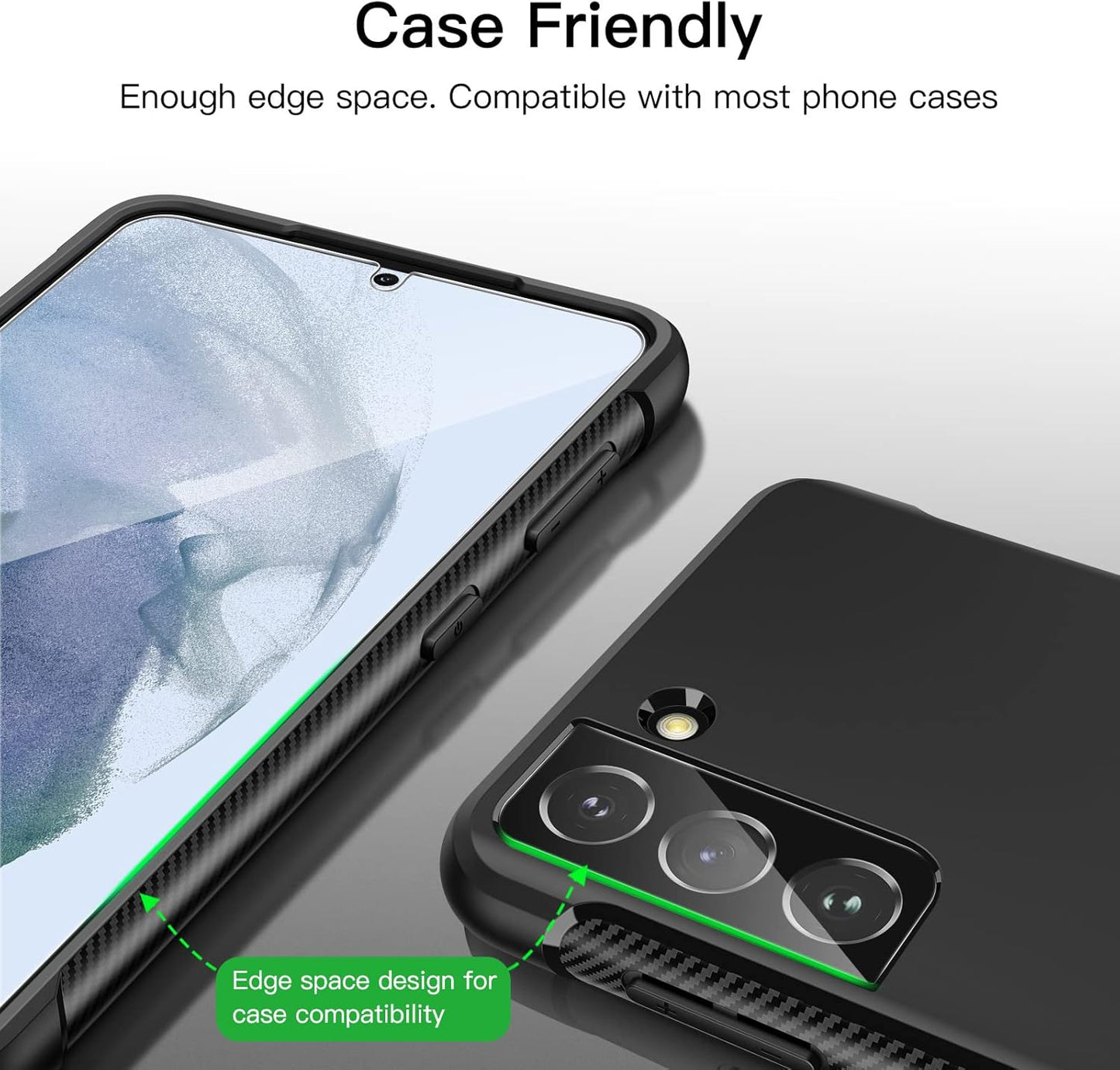 JETech Screen Protector for Samsung Galaxy S21 Plus 6.7-Inch with Camera Lens Protector, Easy Installation Tool, Tempered Glass Film, HD Clear, 2-Pack Each