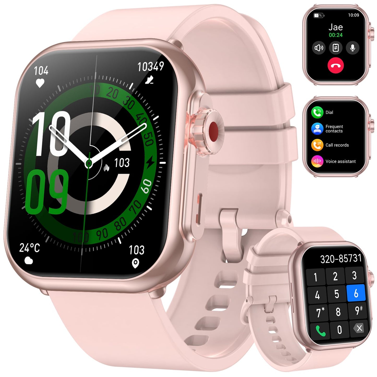 Smart Watch for Men Women, 1000 mAh 100 Day Battery Life, 1.85" Fitness Tracker Bluetooth Call/Make Calls, IP68 Waterproof, 120+ Sport Modes, 24/7 Heart Rate/Sleep Monitor Fitness Watch, iOS/Android