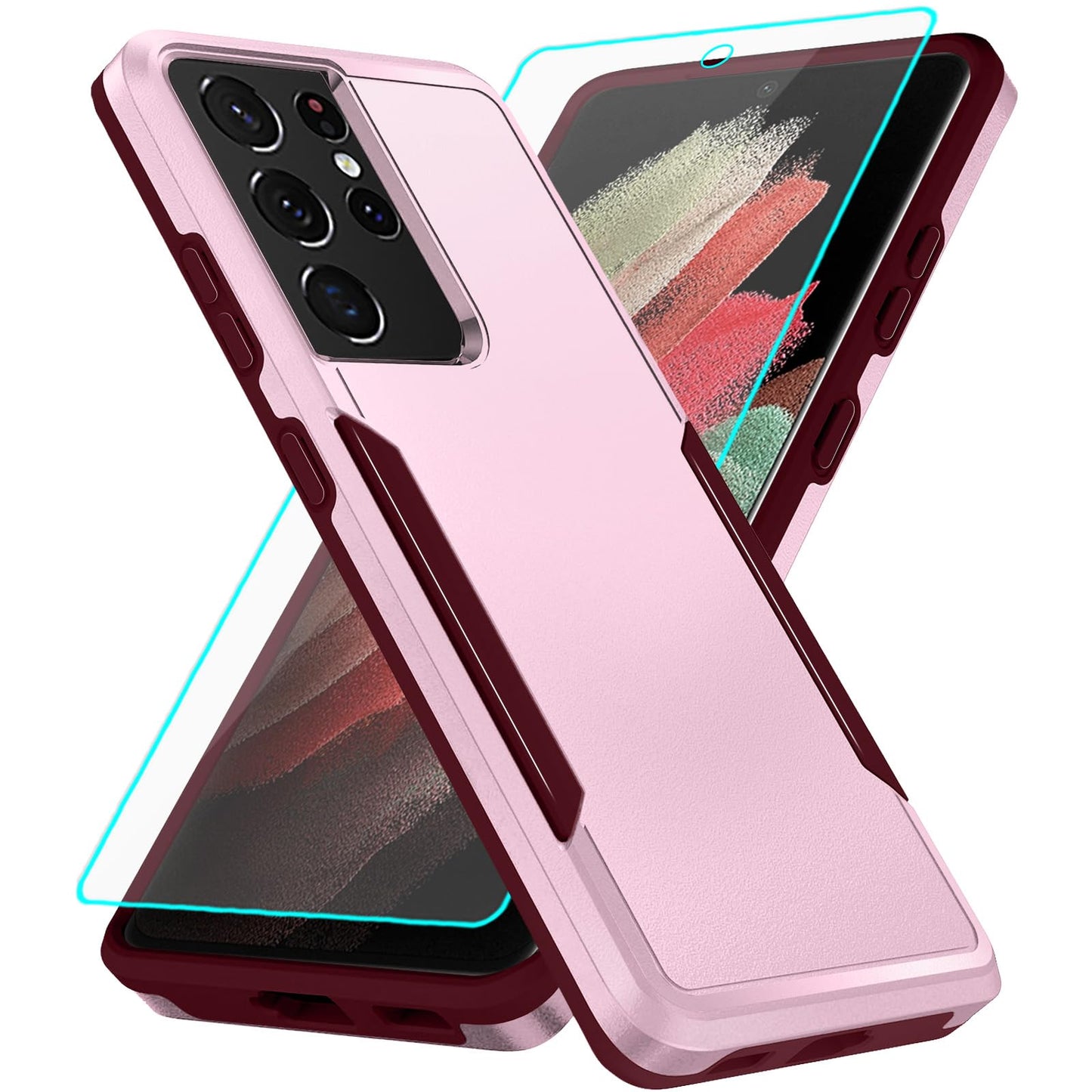 Case for Samsung Galaxy S21 Ultra Black | with Screen Protection, Heavy Duty Protective, Shockproof, Scratch Proof, Cell Phone case