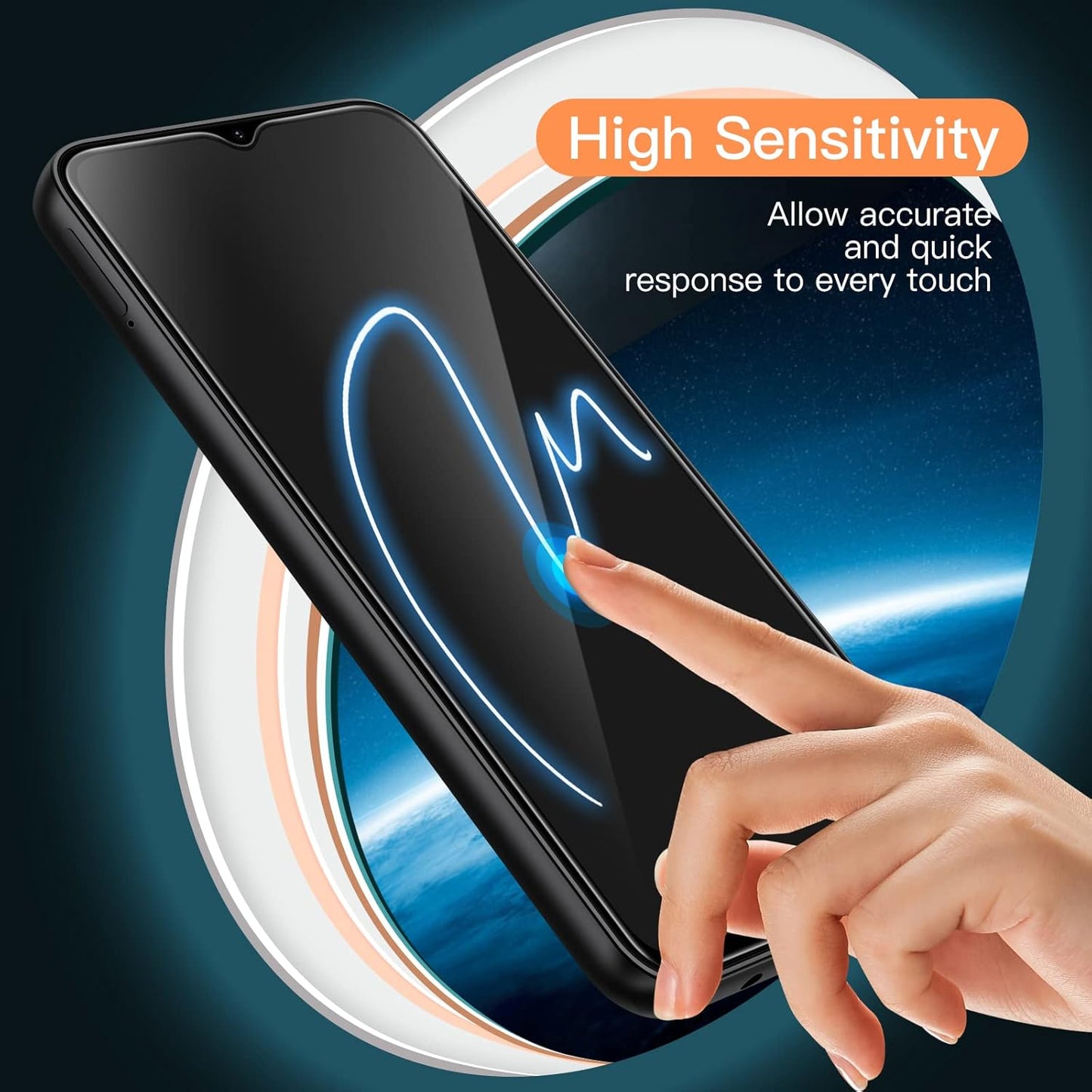 JETech Screen Protector for Samsung Galaxy A13 / A13 5G/ A12, 9H Tempered Glass Film, Anti-Scratch, HD Clear, 3-Pack
